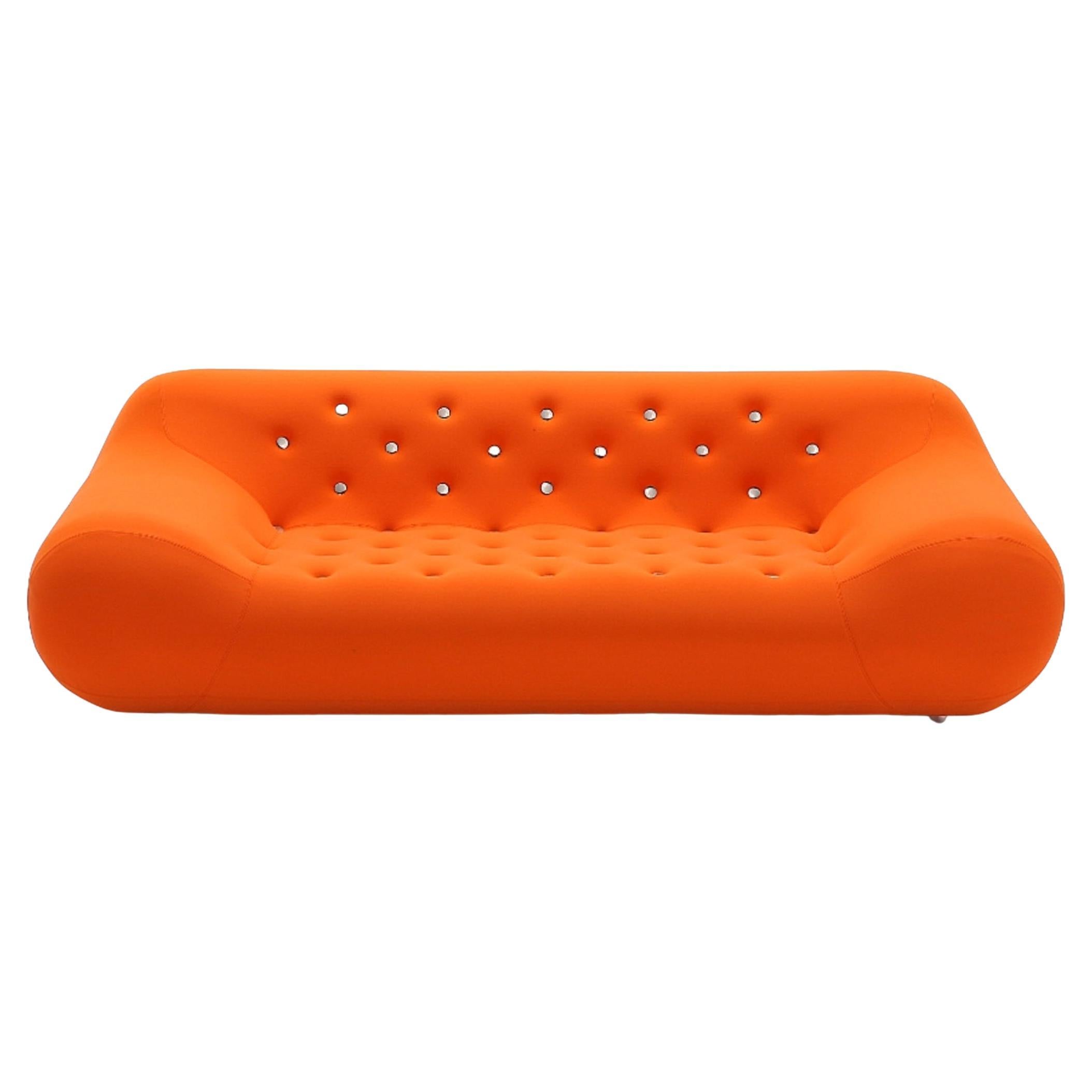 Giovannetti's production, Star, modern foldable and NEW sofa, orange,  fabric