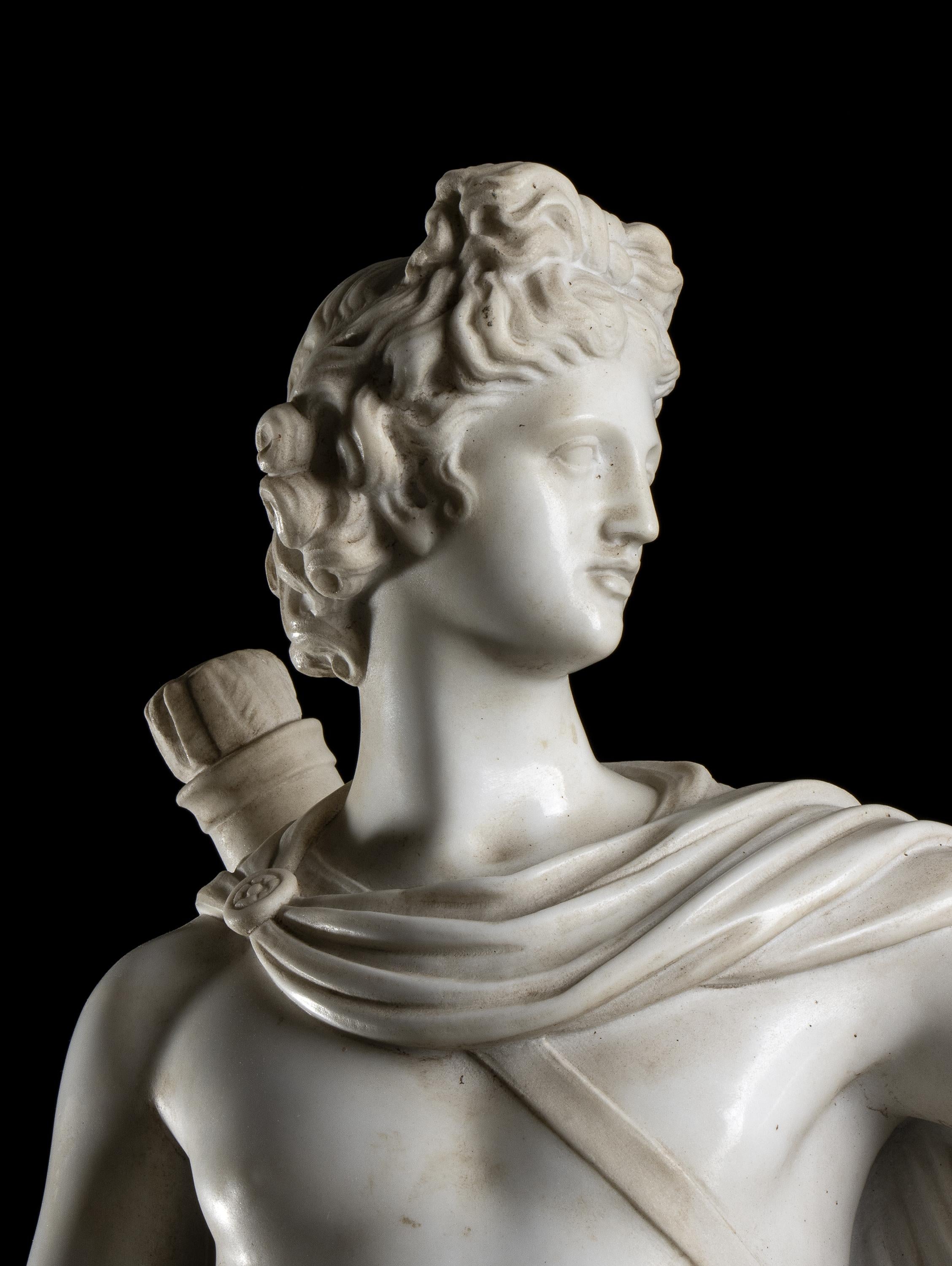  White Statuary Marble Sculpture Apollo Belvedere 19th Classical Grand Tour  8