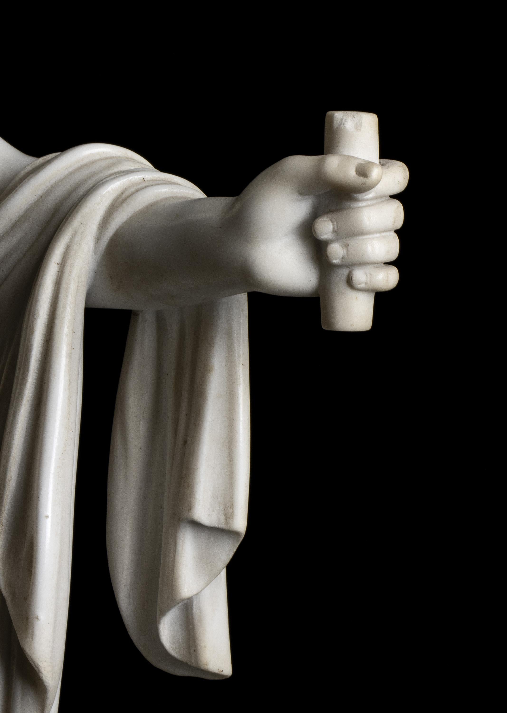  White Statuary Marble Sculpture Apollo Belvedere 19th Classical Grand Tour  9