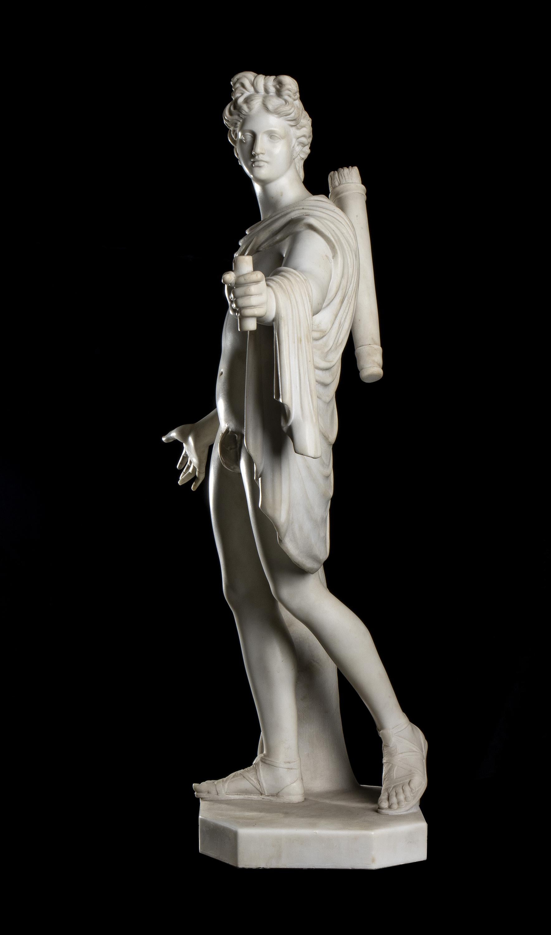  White Statuary Marble Sculpture Apollo Belvedere 19th Classical Grand Tour  6