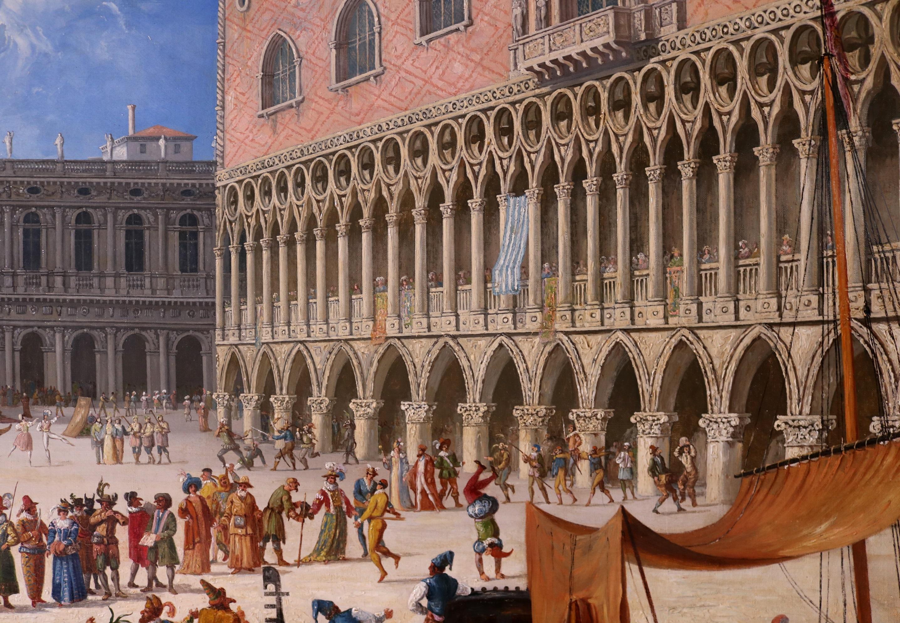 Carnevale di Venetia - Large 19th Century Oil Painting of Carnival in Venice 8