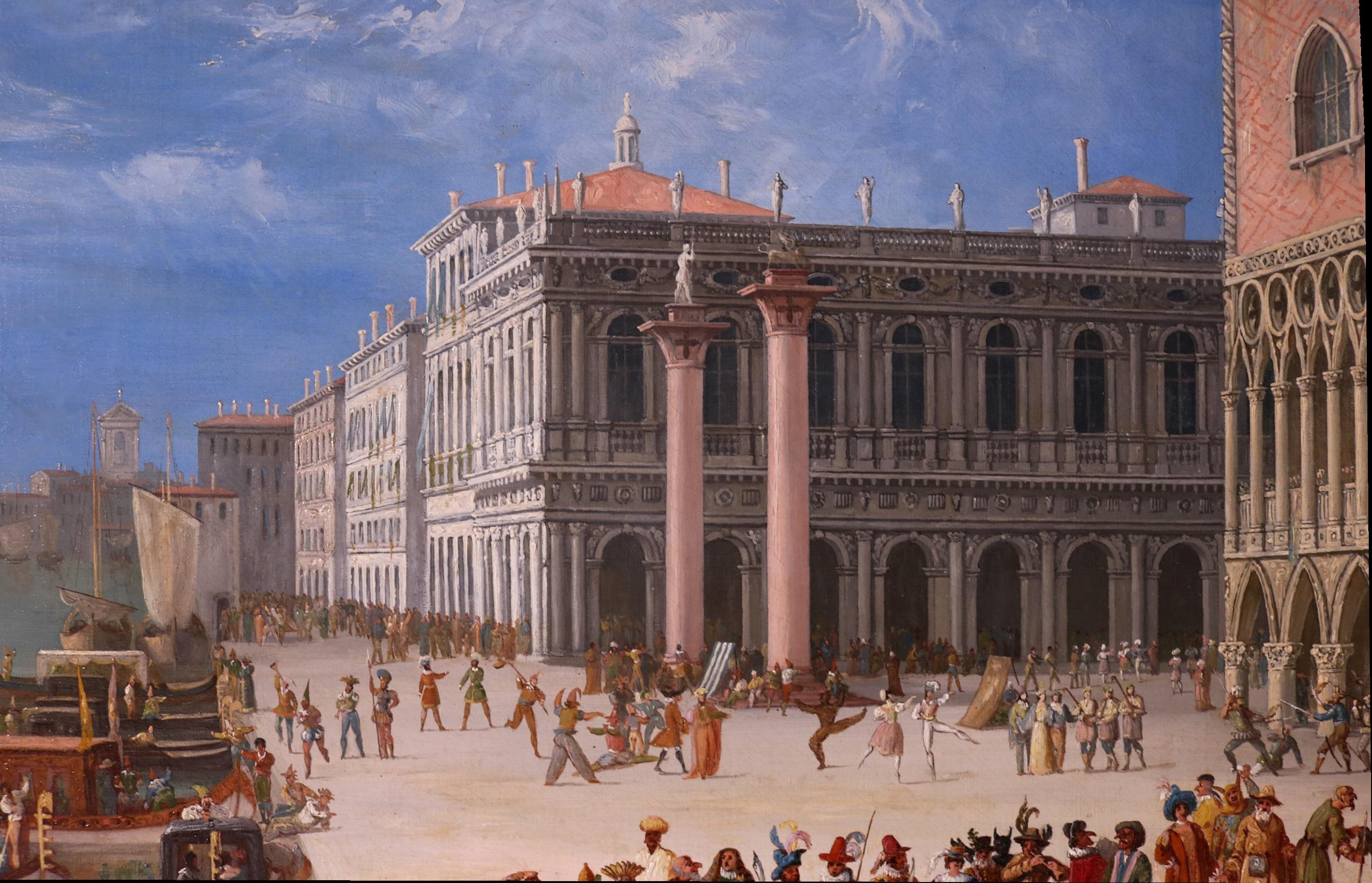 Carnevale di Venetia - Large 19th Century Oil Painting of Carnival in Venice 7