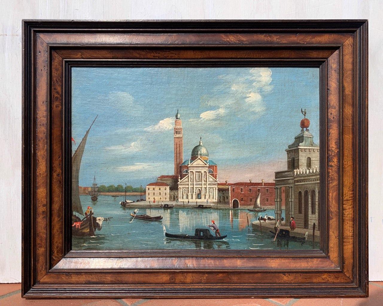 Venetian vedutist (Canaletto follower) - Late 19th century painting - Venice - Painting by Giovanni Antonio Canal (Canaletto)