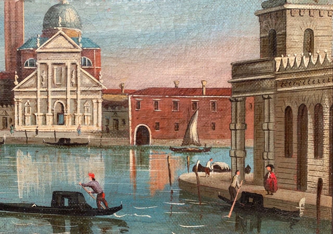 Venetian vedutist (Canaletto follower) - Late 19th century painting - Venice For Sale 1