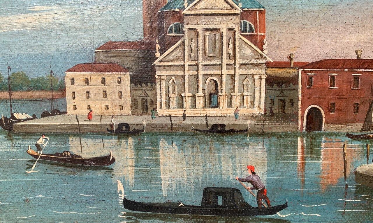 Venetian vedutist (Canaletto follower) - Late 19th century painting - Venice For Sale 2
