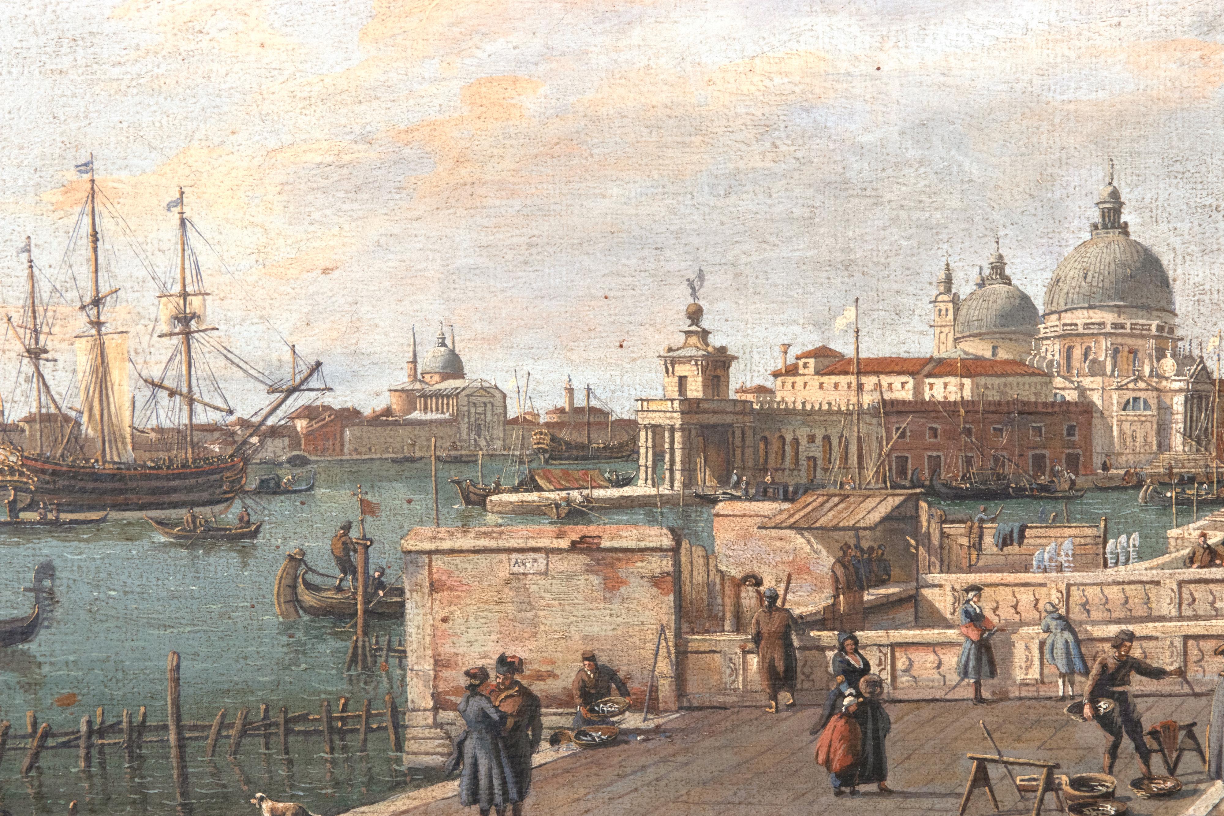 Ansicht von  Riva degli Schiavoni – Ölgemälde – spätes 18. Jahrhundert – Painting von Giovanni Antonio Canal (Canaletto)