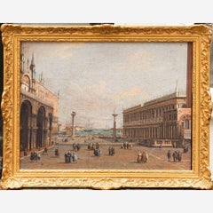 Blick auf den St. Mark Square – Ölfarbe auf Leinwand – spätes 18. Jahrhundert