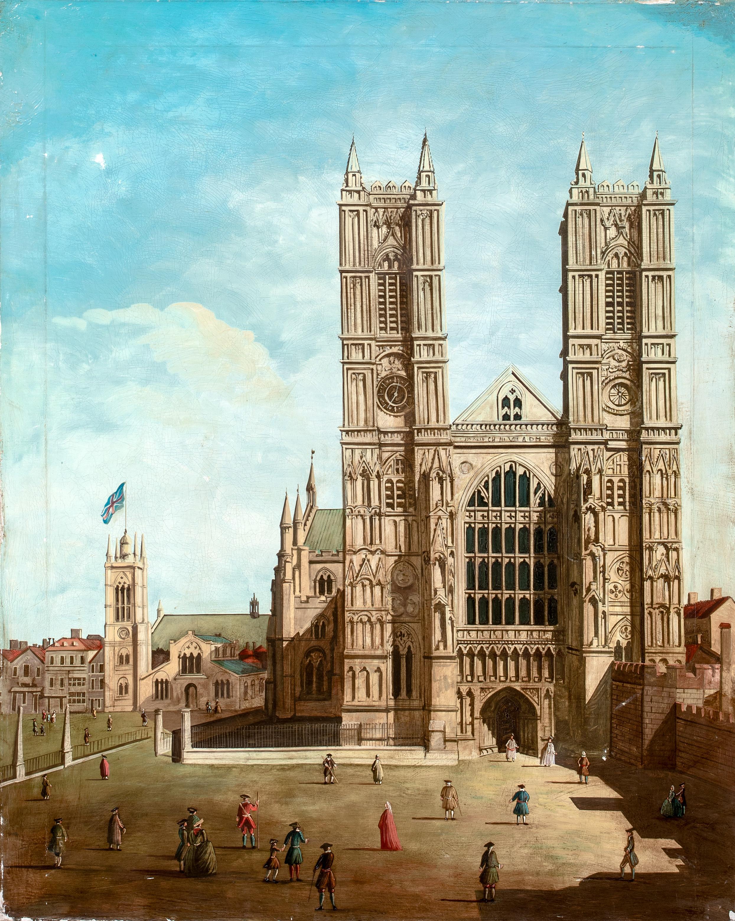 Westminster Abbey, London, 19. Jahrhundert  follower von CANALETTO (1697-1768) (Grau), Landscape Painting, von Giovanni Antonio Canal (Canaletto)