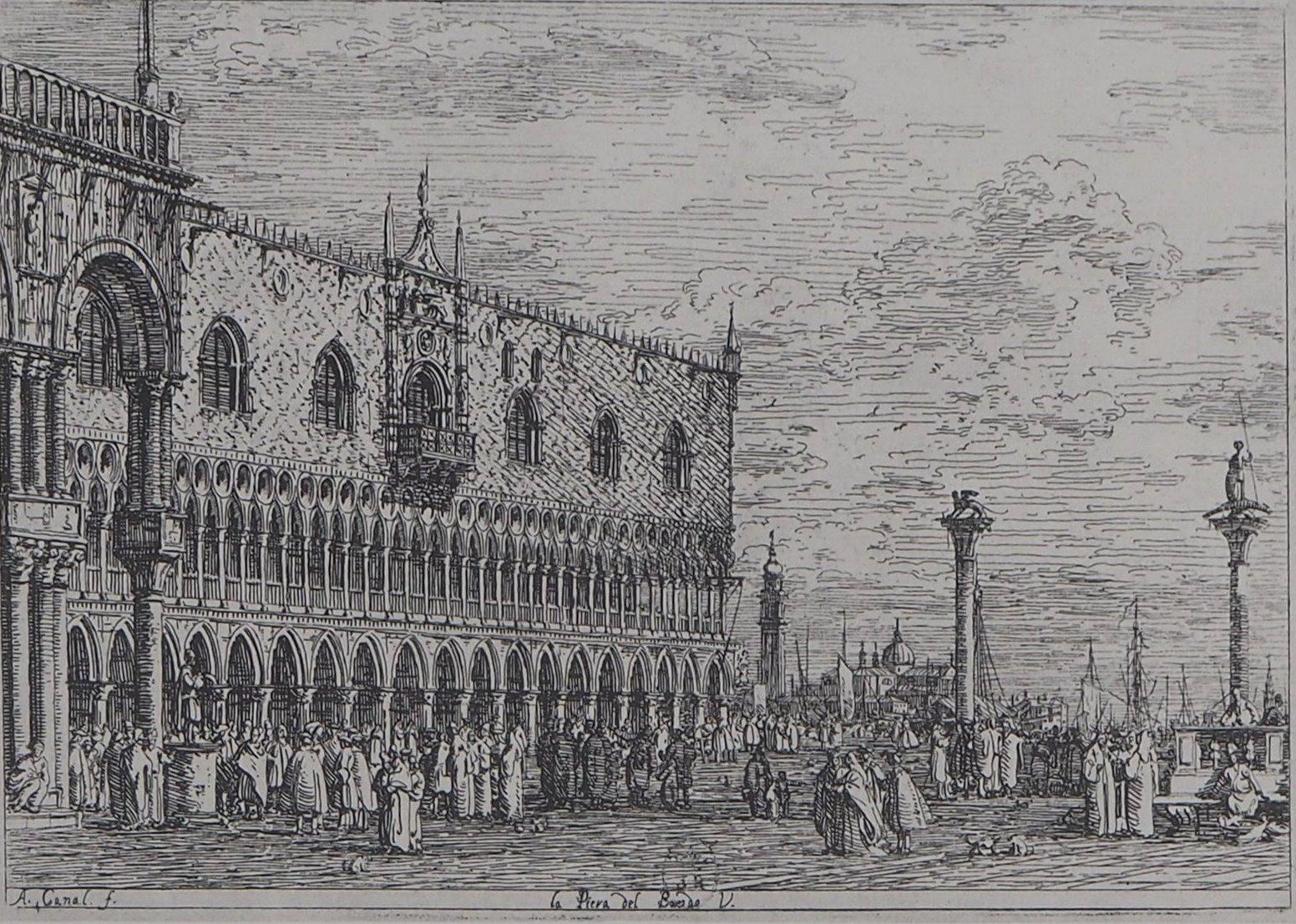 Venice: Ducal Palace - Héliogravure, 1975 - Gray Landscape Print by Giovanni Antonio Canal (Canaletto)