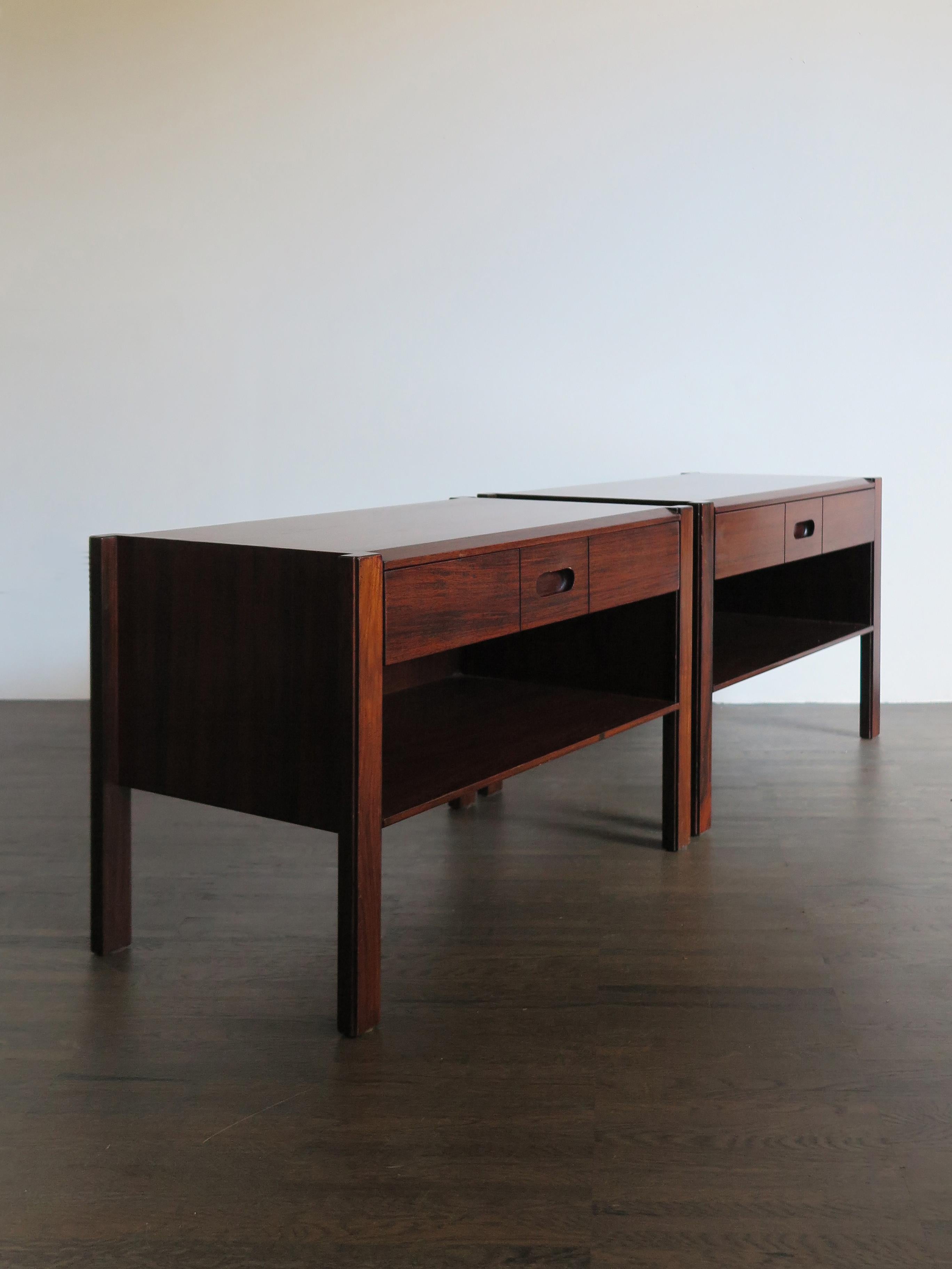 Mid-Century Modern Giovanni Ausenda Midcentury Modern Dark Wood Nightstands for Stilwood, 1960s