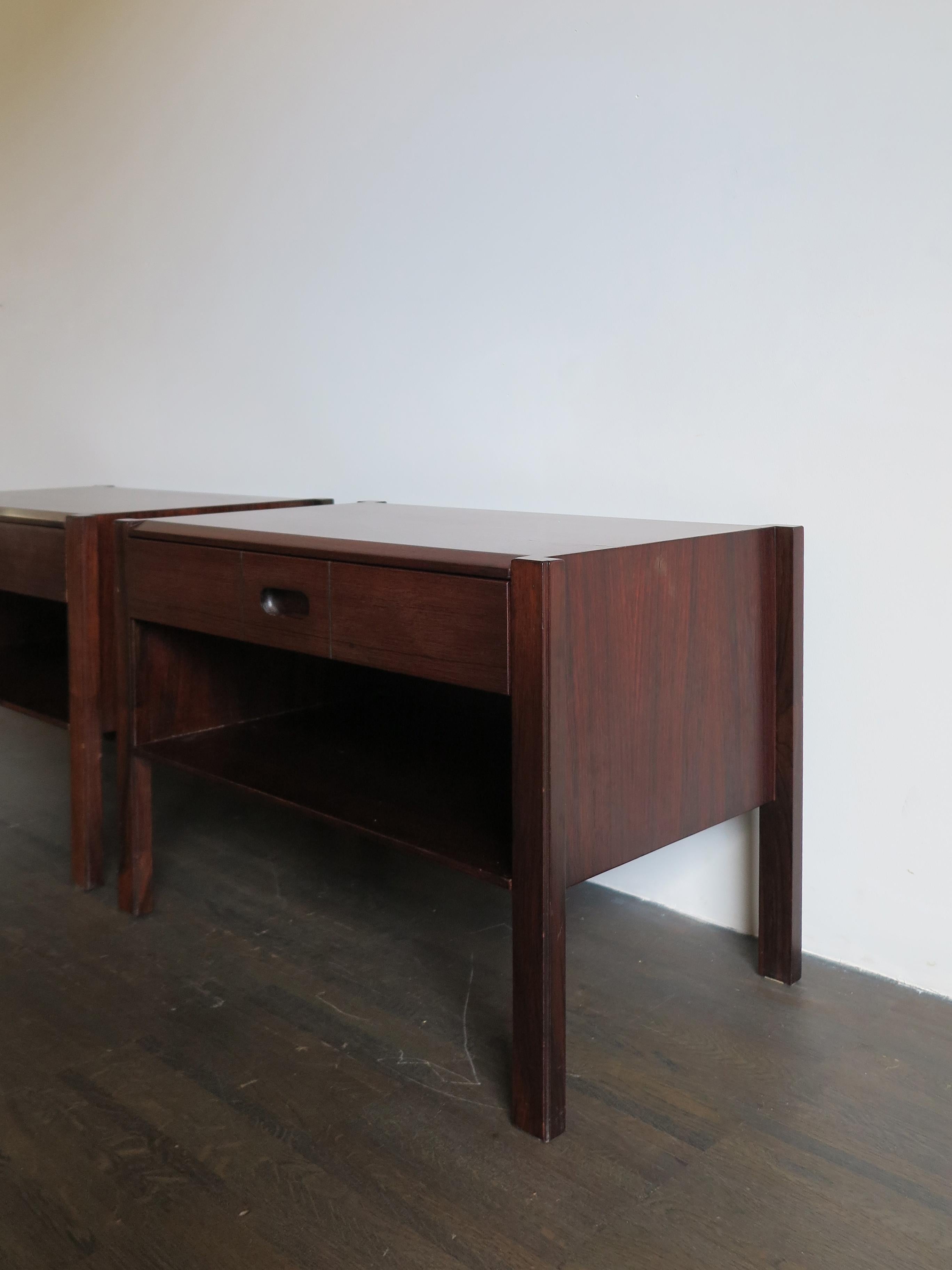 Mid-20th Century Giovanni Ausenda Midcentury Modern Dark Wood Nightstands for Stilwood, 1960s