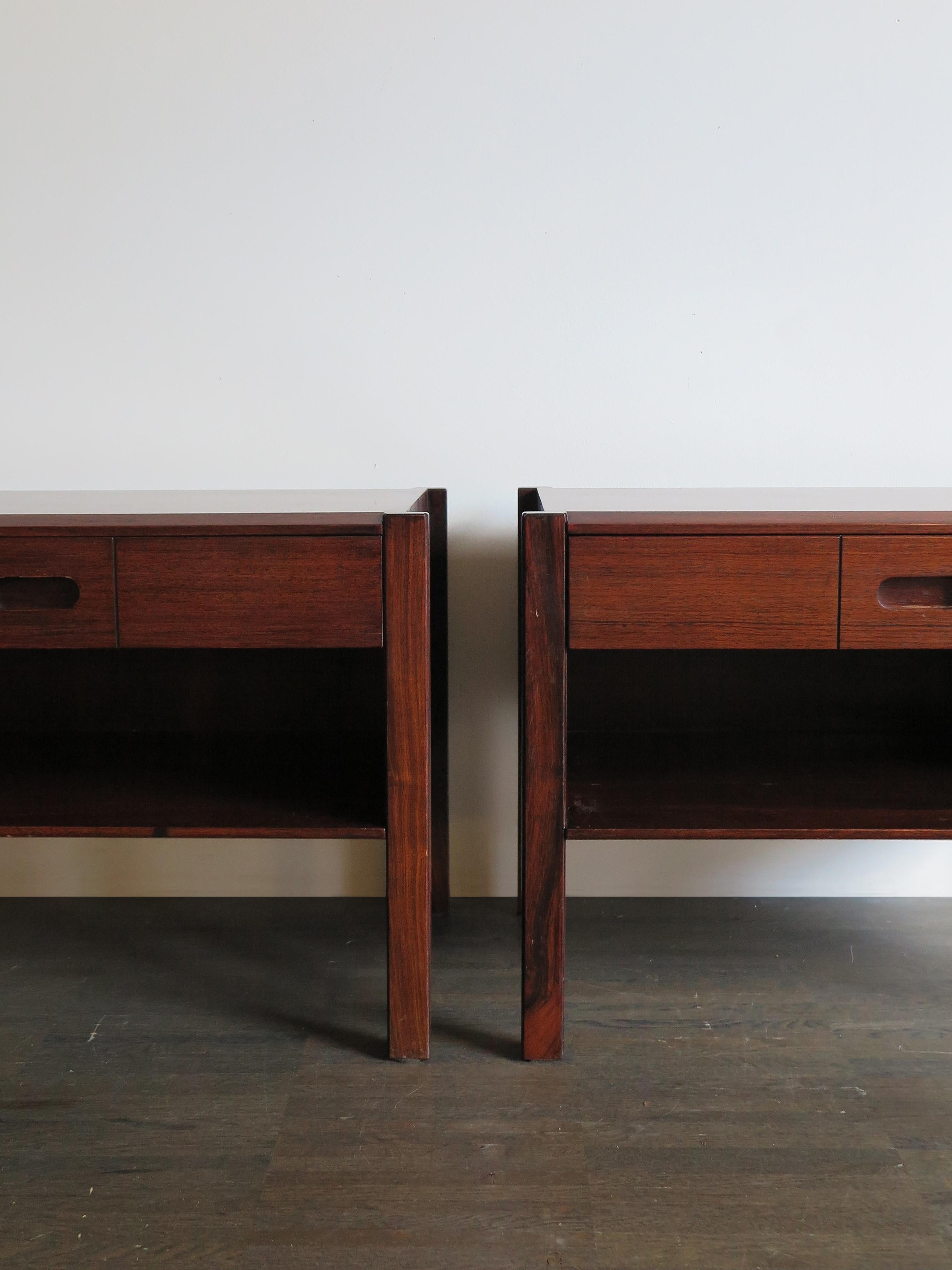 Giovanni Ausenda Midcentury Modern Dark Wood Nightstands for Stilwood, 1960s 1