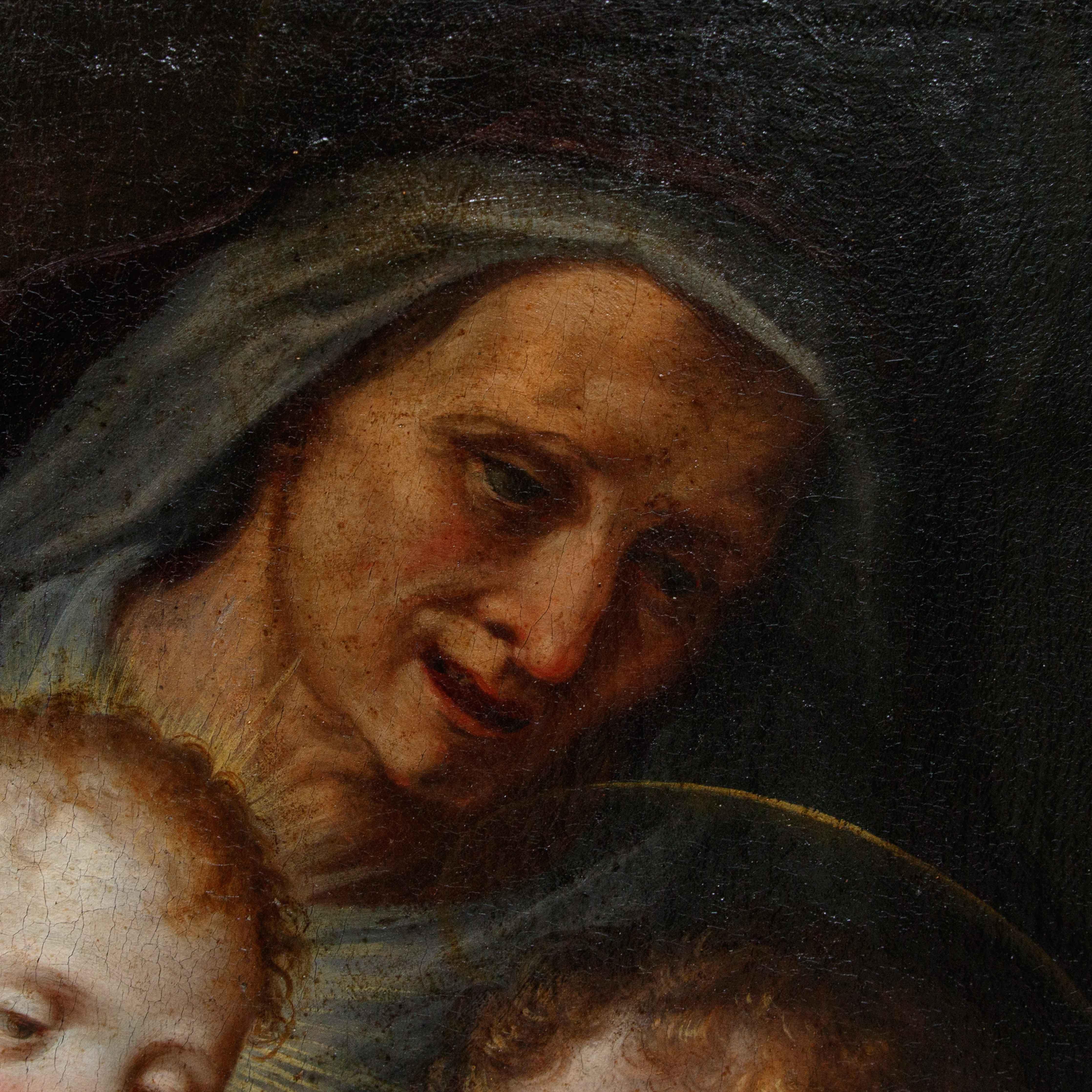 Madonna mit Kind und Heiligen Öl auf Leinwand Giovanni Balducci, genannt Cosci im Angebot 7