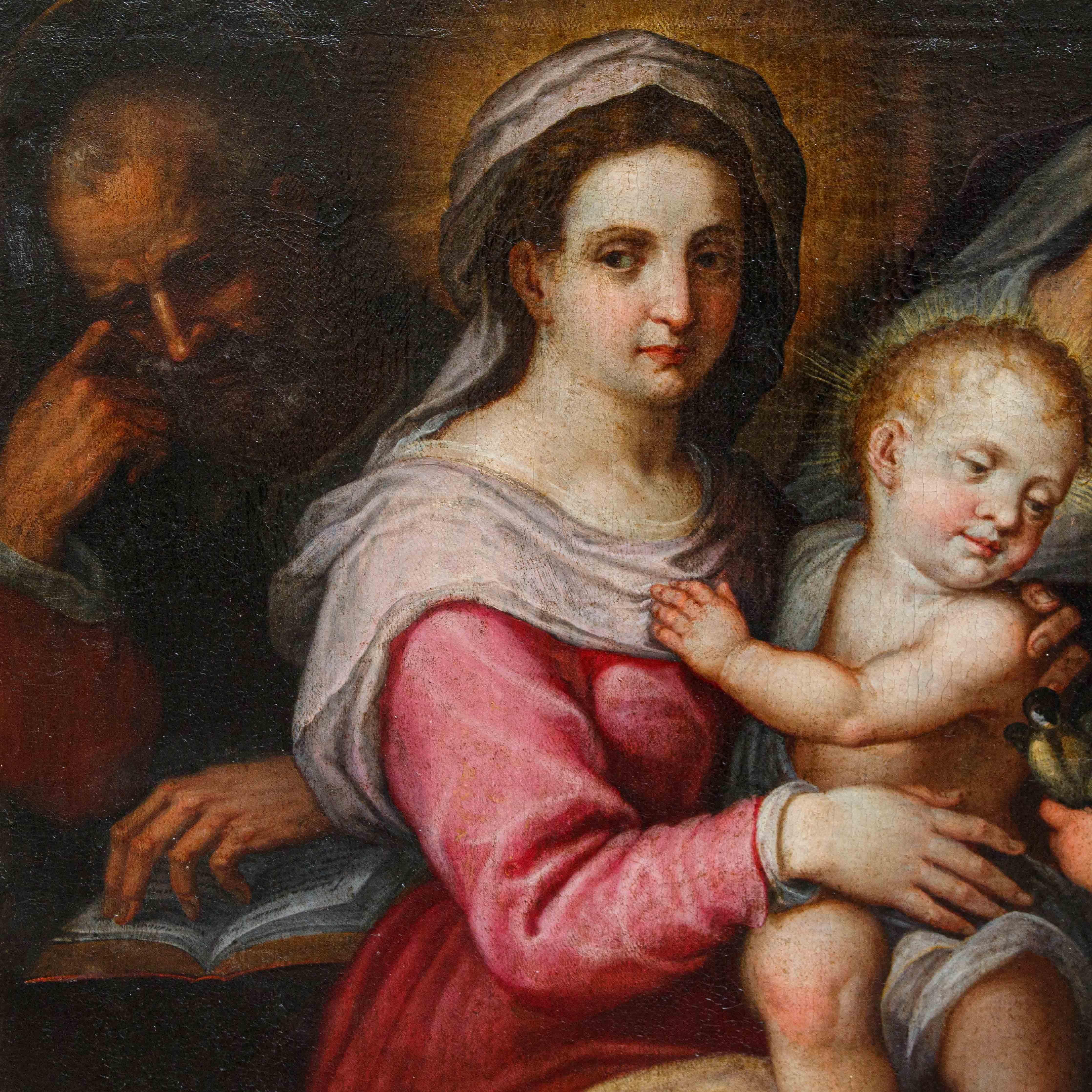Madonna mit Kind und Heiligen Öl auf Leinwand Giovanni Balducci, genannt Cosci im Angebot 1