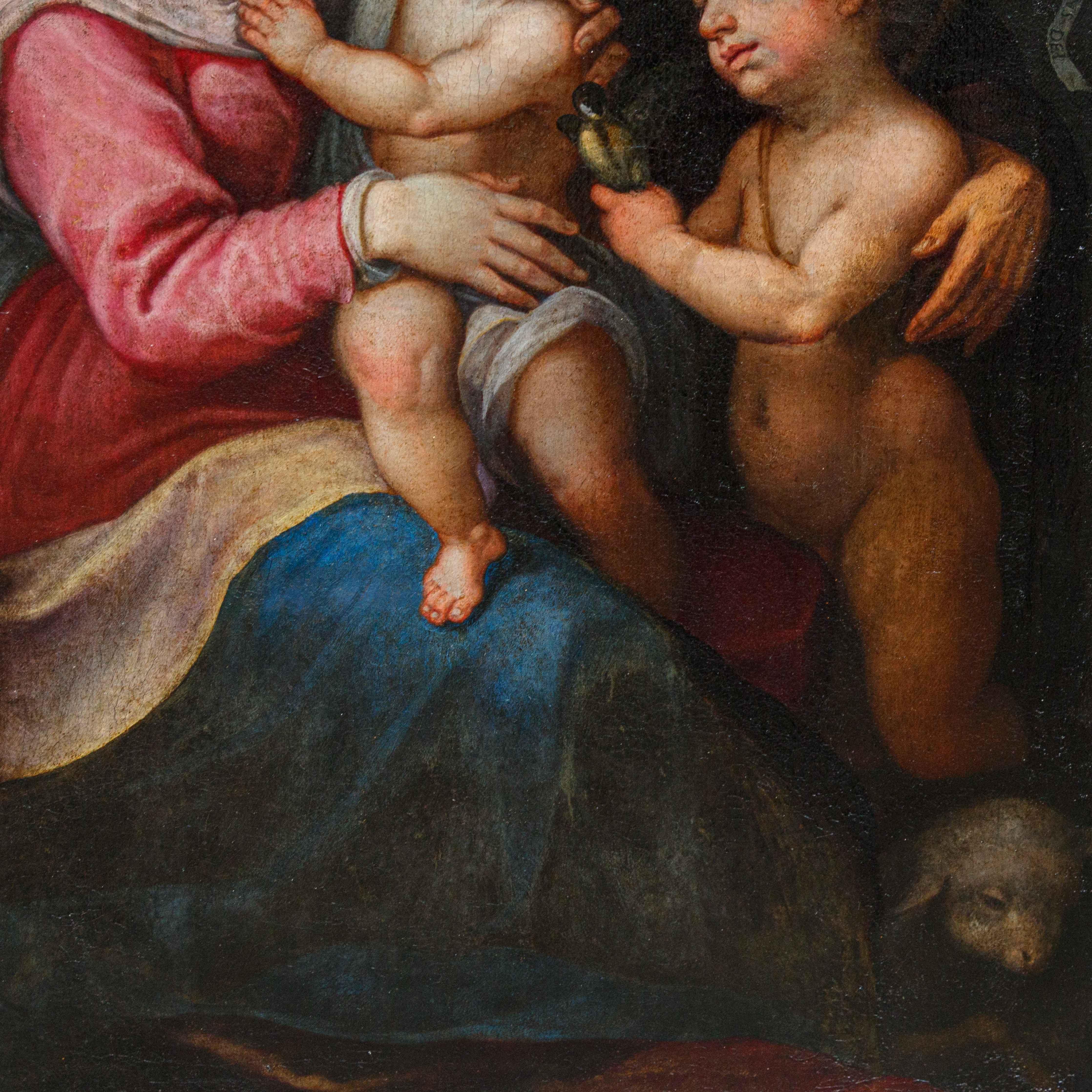 Madonna mit Kind und Heiligen Öl auf Leinwand Giovanni Balducci, genannt Cosci im Angebot 2
