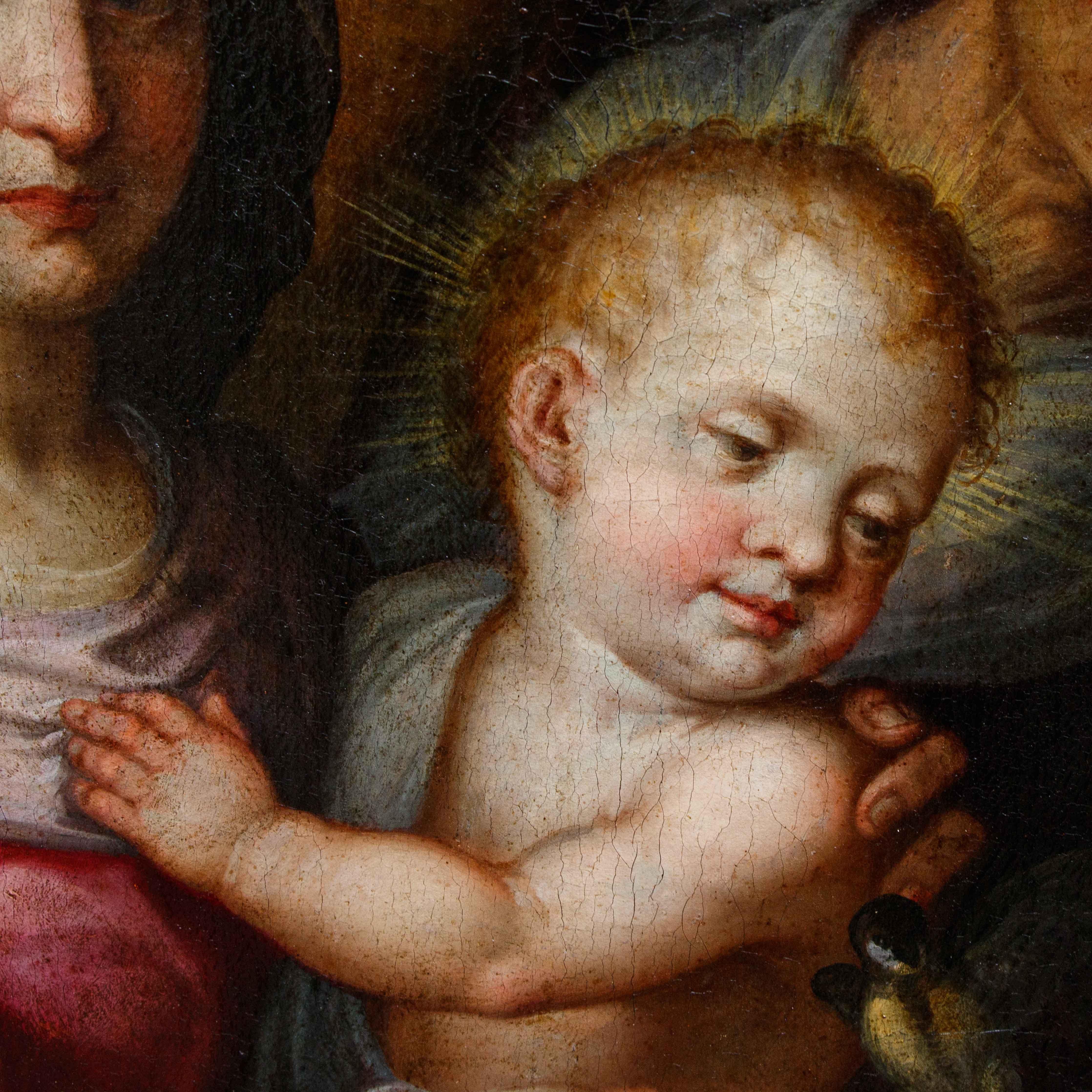 Madonna mit Kind und Heiligen Öl auf Leinwand Giovanni Balducci, genannt Cosci im Angebot 6