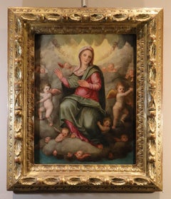 Madonna In Glory Angels Balducci Paint 16/17th Century Oil on table Old master