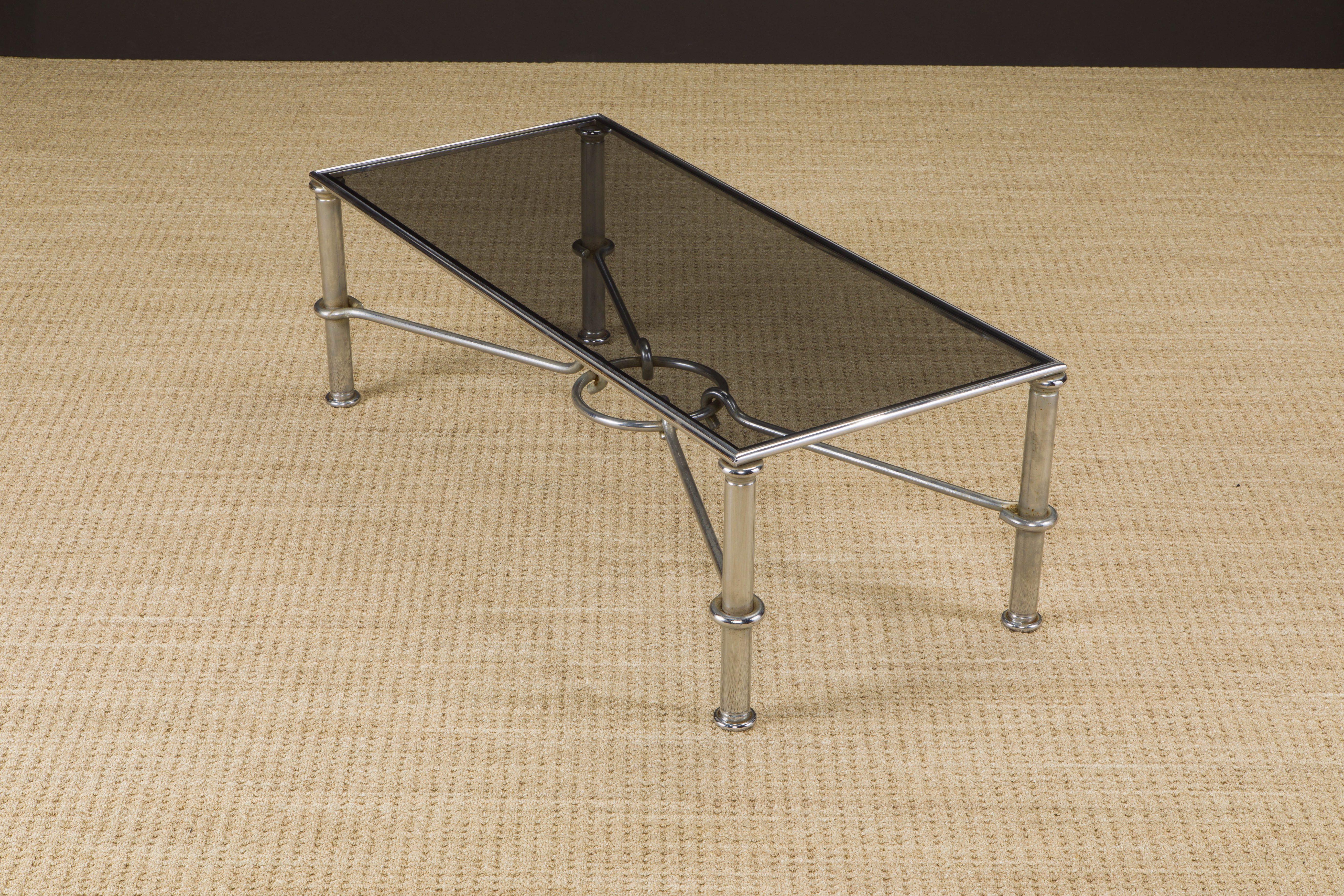 Iron Giovanni Banci for Hermès Equestrian Neoclassical Style Coffee Table, 1970s  For Sale