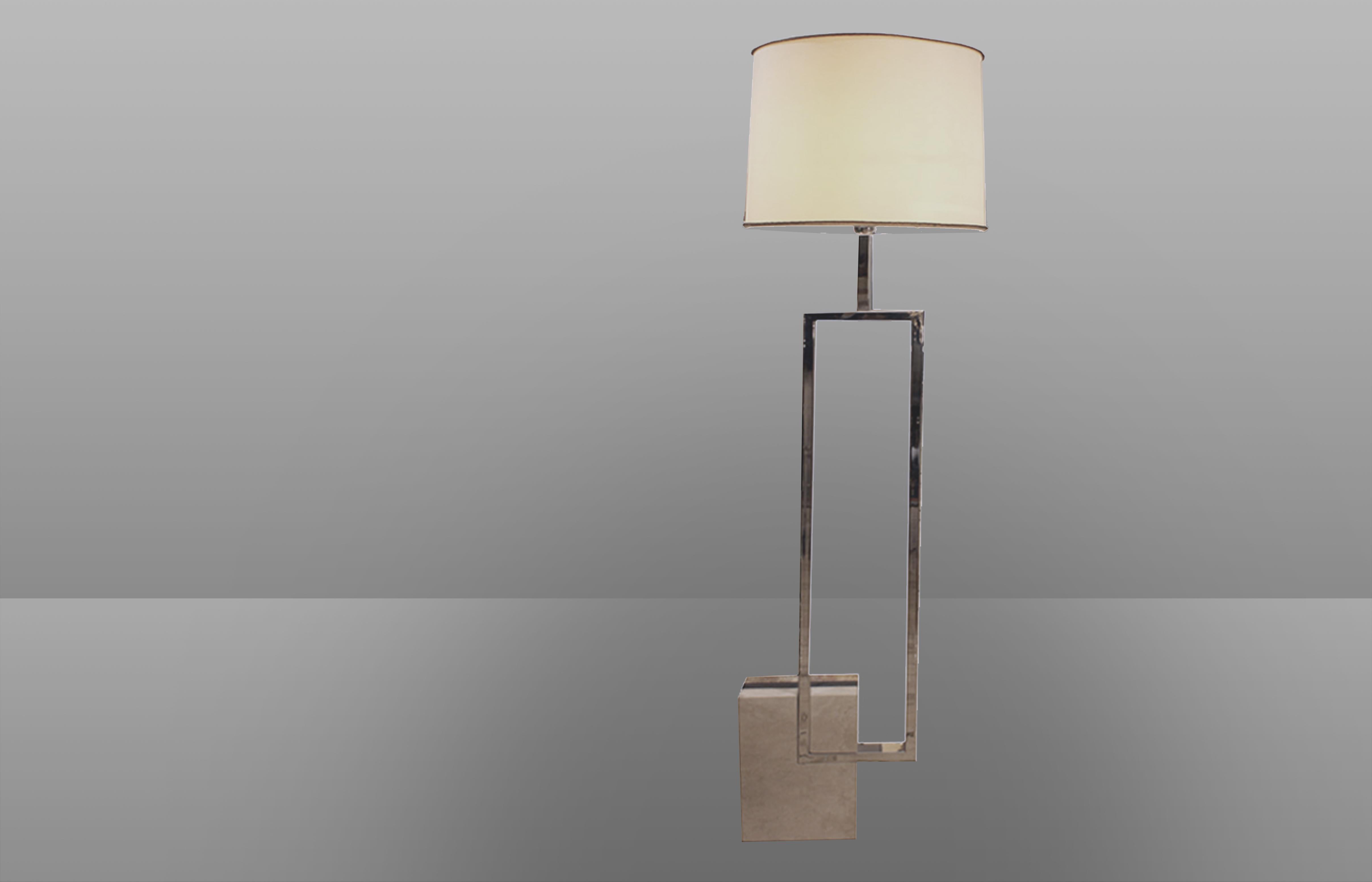 Late 17th Century Giovanni Banci Steel and Marble, Florentine, Italian Floor Lamp, 1970s For Sale