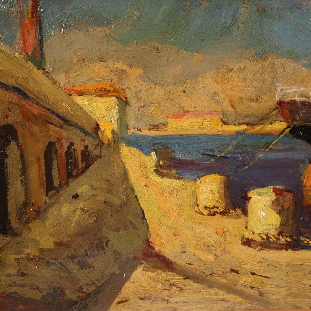 20th Century Oil on Board Italian Signed Giovanni Bartolena Landscape Painting in vendita 9
