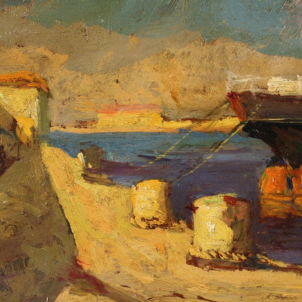 20th Century Oil on Board Italian Signed Giovanni Bartolena Landscape Painting in vendita 11