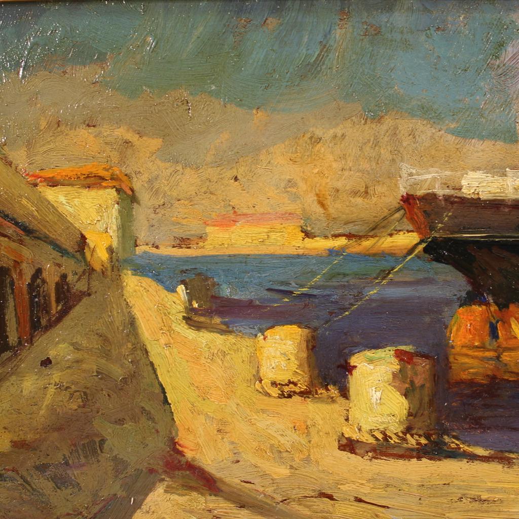 20th Century Oil on Board Italian Signed Giovanni Bartolena Landscape Painting in vendita 3