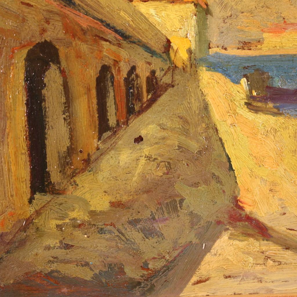 20th Century Oil on Board Italian Signed Giovanni Bartolena Landscape Painting in vendita 4