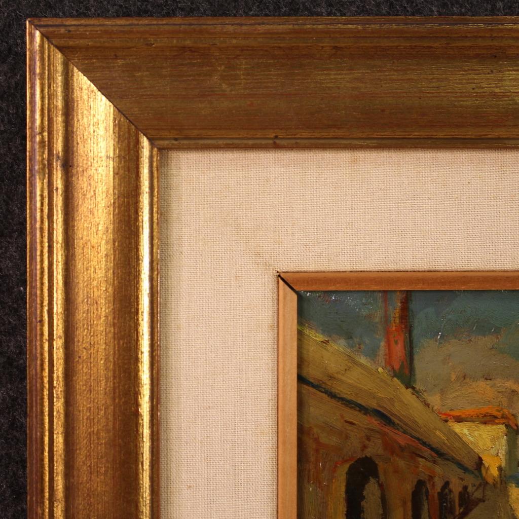 20th Century Oil on Board Italian Signed Giovanni Bartolena Landscape Painting in vendita 5