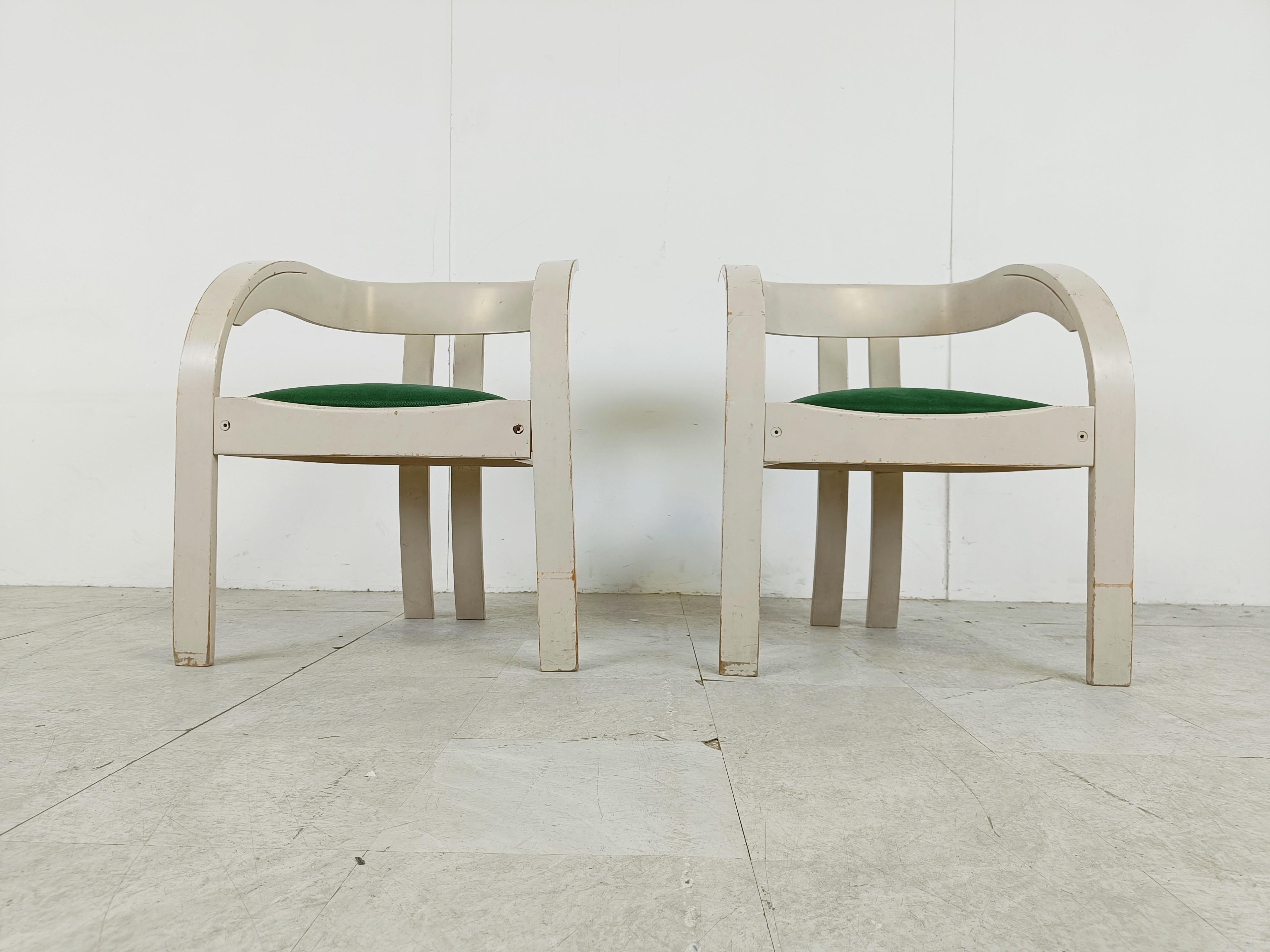Mid-Century Modern Giovanni Battista Bassi pour Poltronova - Paire de fauteuils 