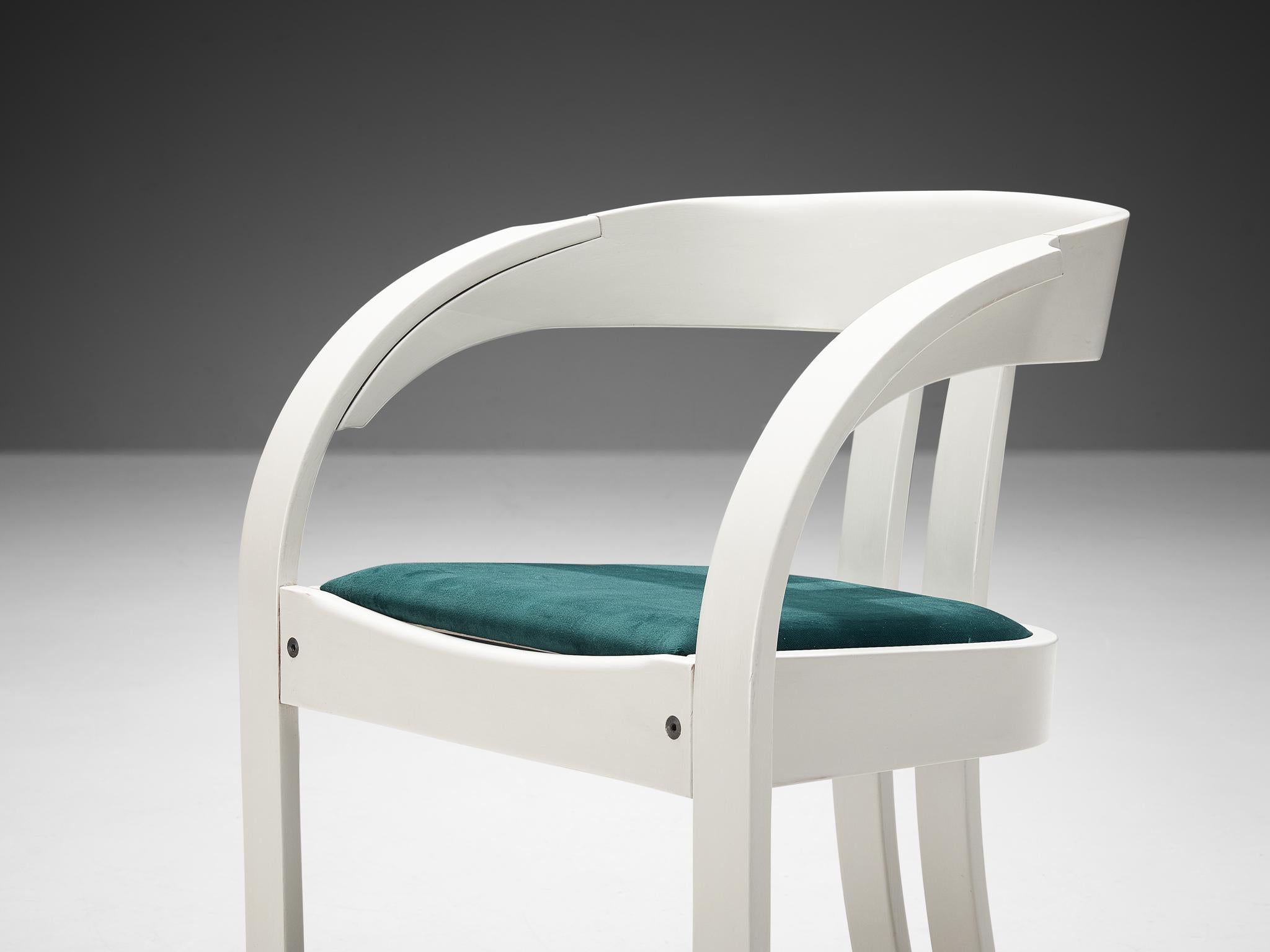 Milieu du XXe siècle Giovanni Battista Bassi pour Poltronova - Paire de fauteuils « Lisa » en velours vert en vente
