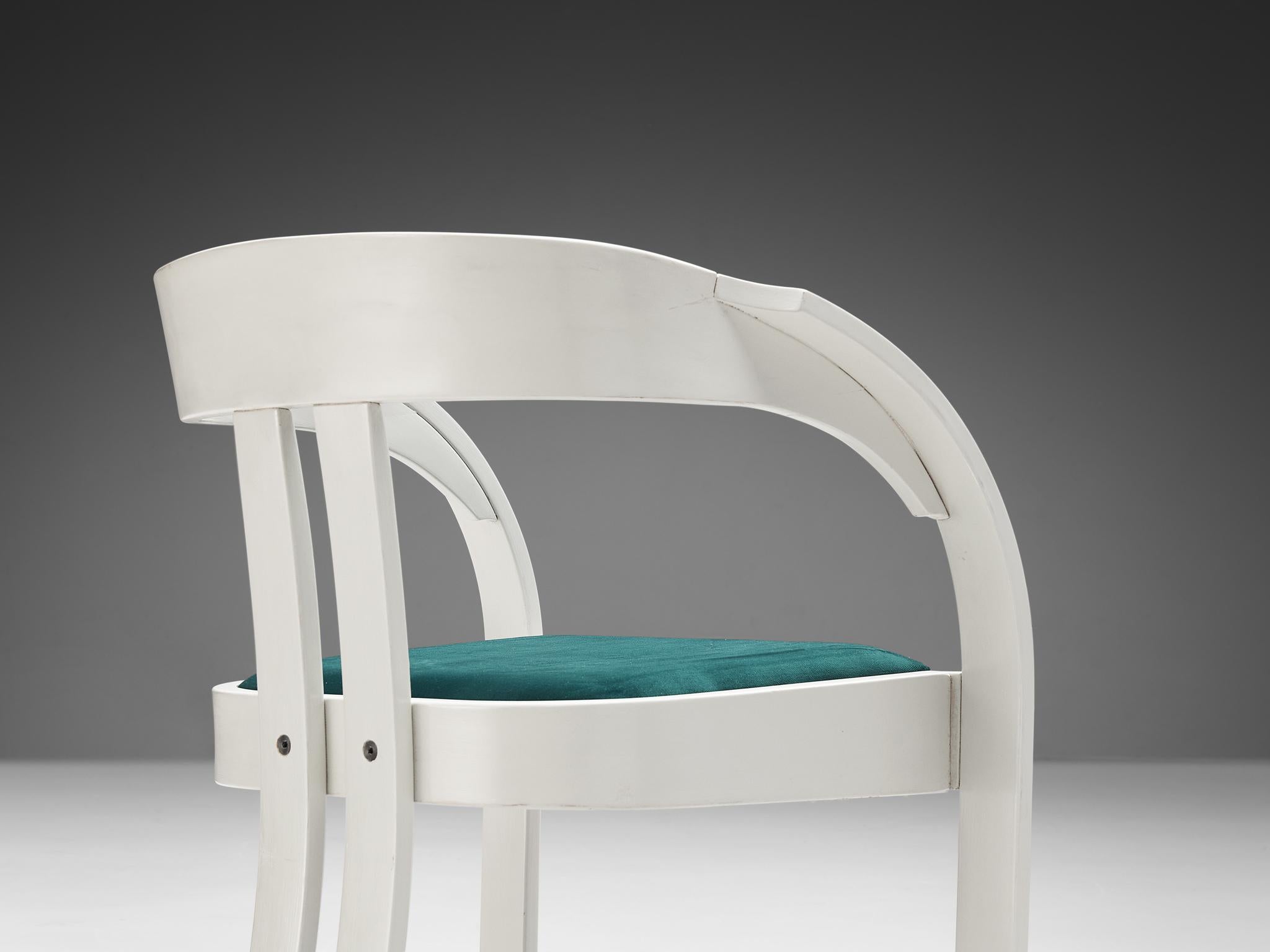 Giovanni Battista Bassi pour Poltronova - Paire de fauteuils « Lisa » en velours vert en vente 1