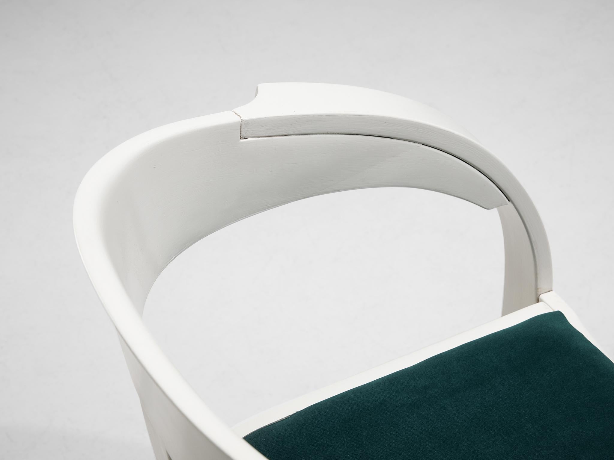 Giovanni Battista Bassi pour Poltronova - Paire de fauteuils « Lisa » en velours vert en vente 2
