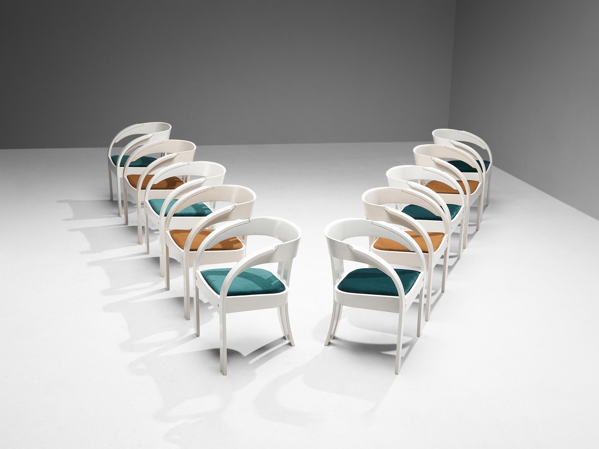Giovanni Battista Bassi pour Poltronova, ensemble de dix fauteuils modèle 
