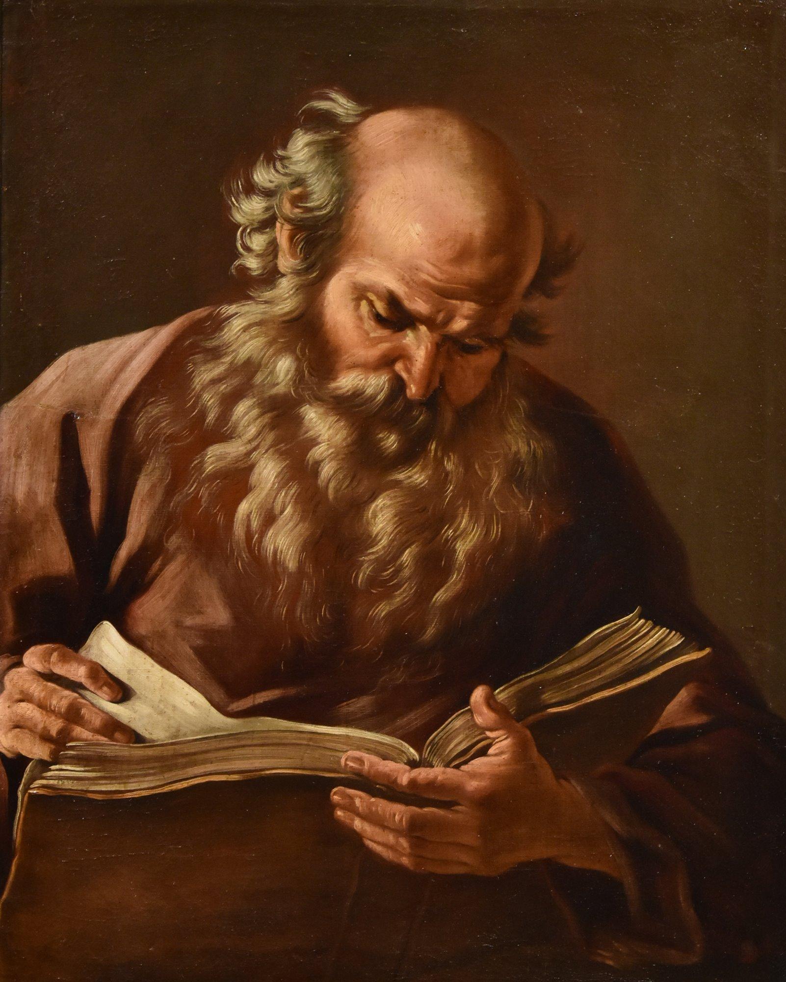 Portrait Philosopher Heraclitus Beinaschi Paint 17th Century Oil on canvas Italy For Sale 5
