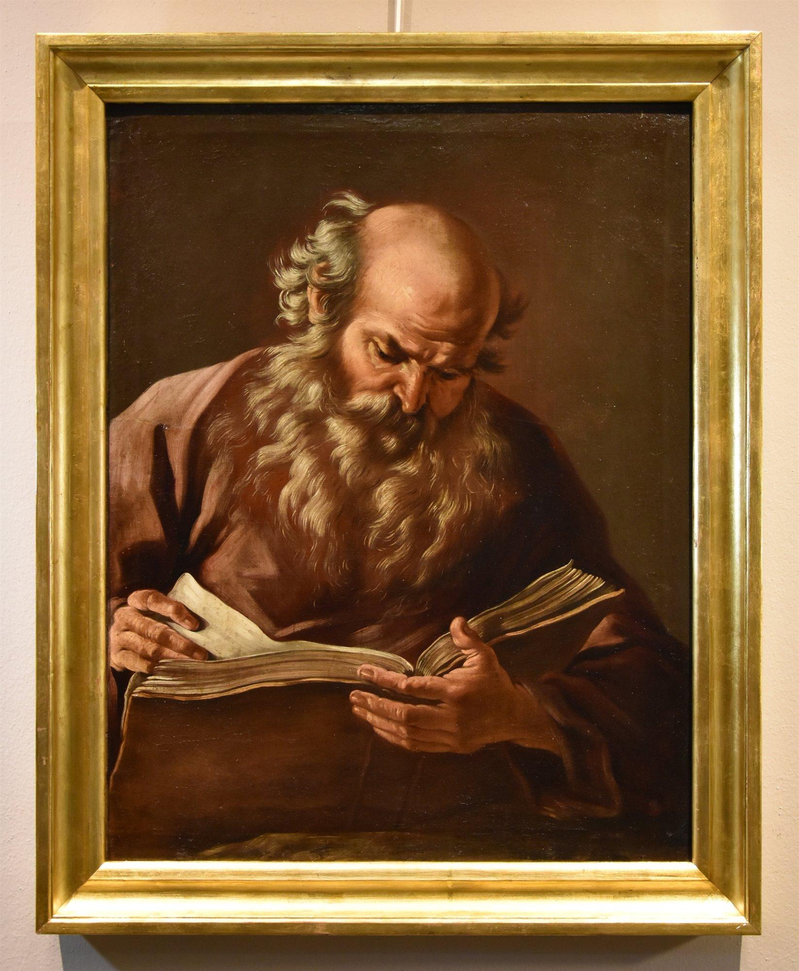 Portrait Philosopher Heraclitus Beinaschi Paint 17th Century Oil on canvas Italy - Painting by Giovanni Battista Beinaschi (Fossano c. 1634 - Naples 1688) 