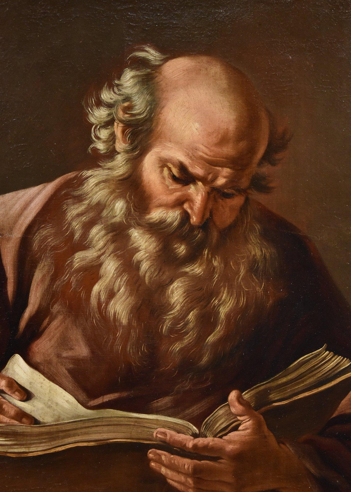 Portrait Philosopher Heraclitus Beinaschi Paint 17th Century Oil on canvas Italy - Old Masters Painting by Giovanni Battista Beinaschi (Fossano c. 1634 - Naples 1688) 