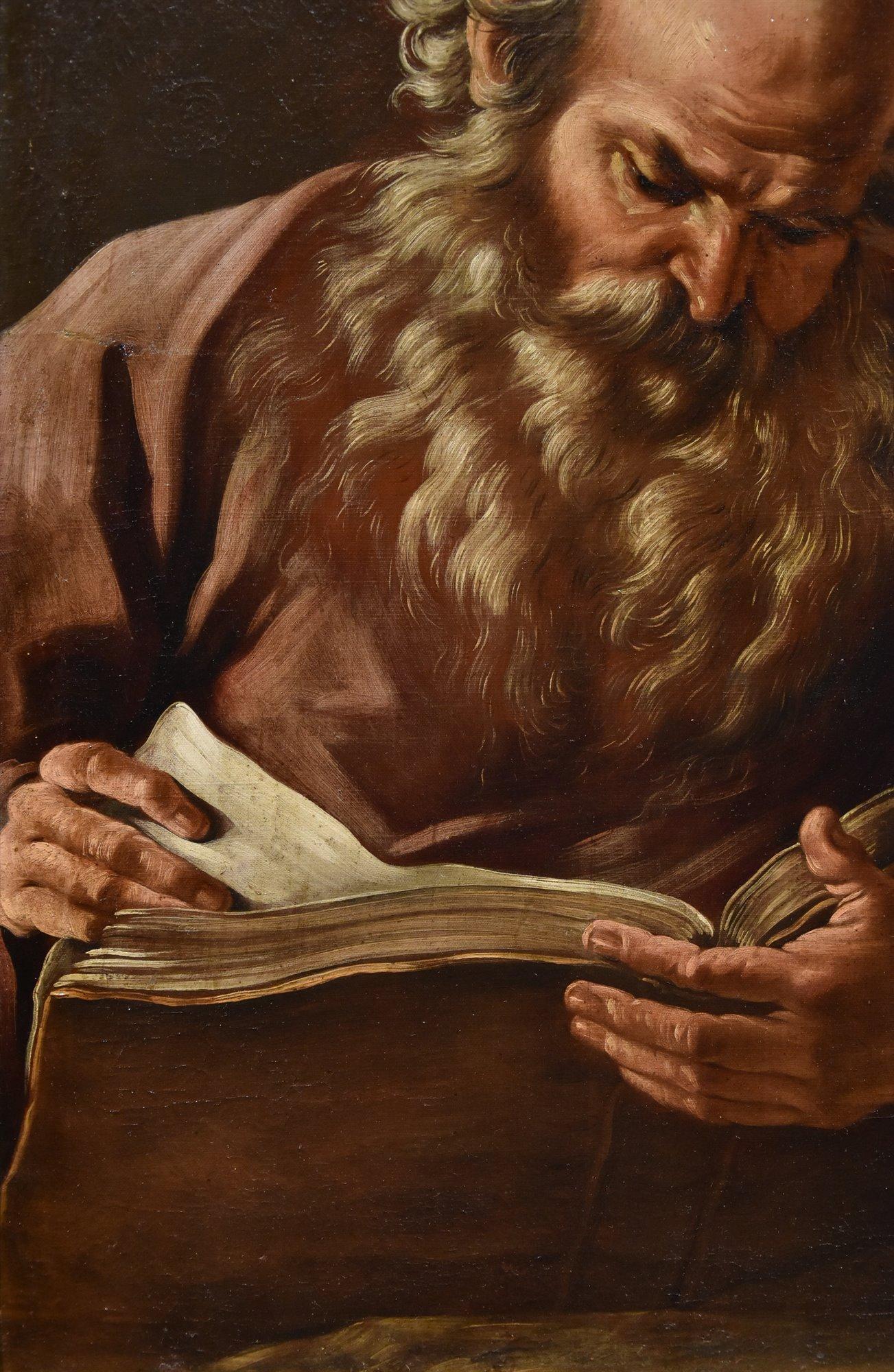 Portrait Philosopher Heraclitus Beinaschi Paint 17th Century Oil on canvas Italy For Sale 1