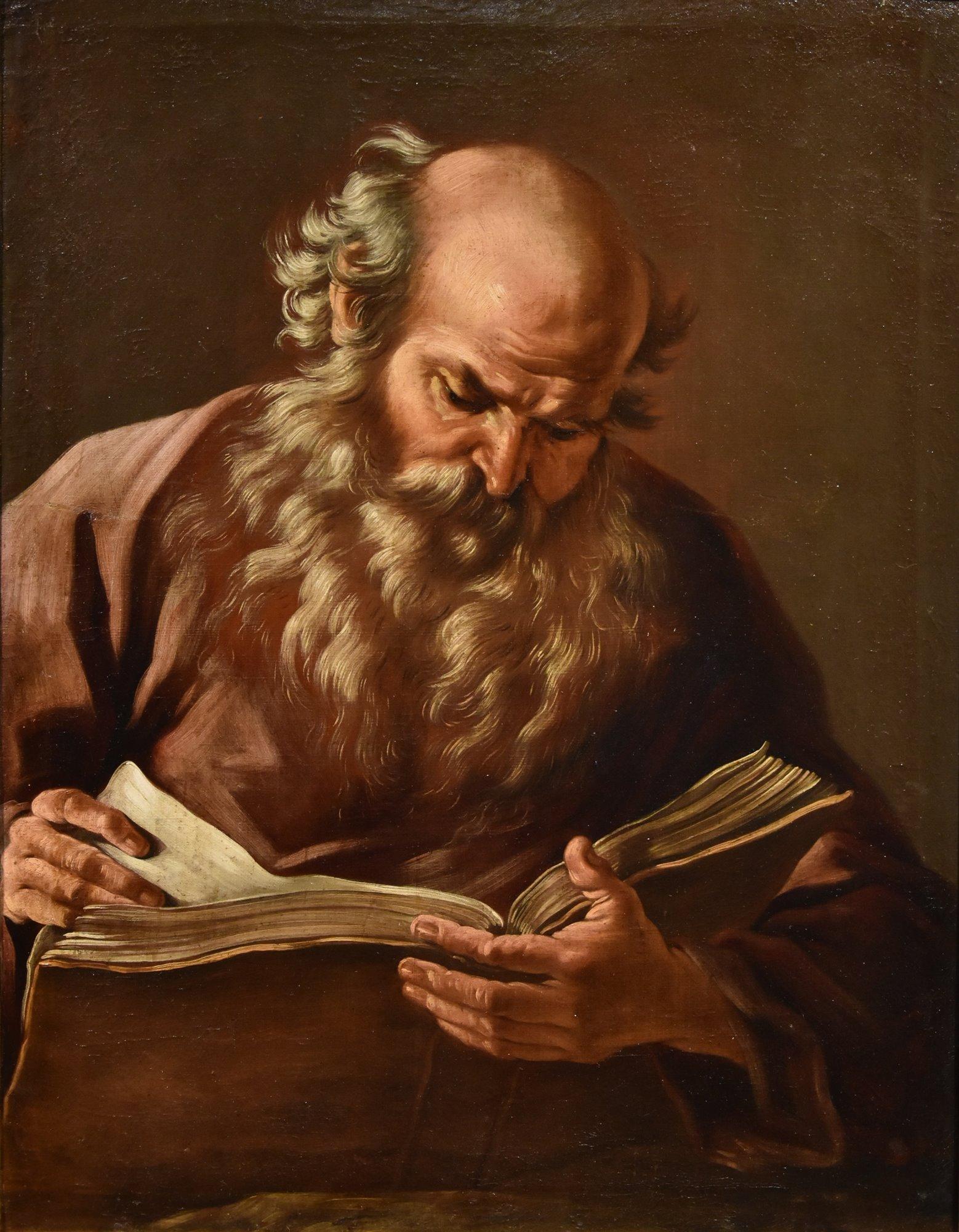 Giovanni Battista Beinaschi (Fossano c. 1634 - Naples 1688)  Portrait Painting - Portrait Philosopher Heraclitus Beinaschi Paint 17th Century Oil on canvas Italy