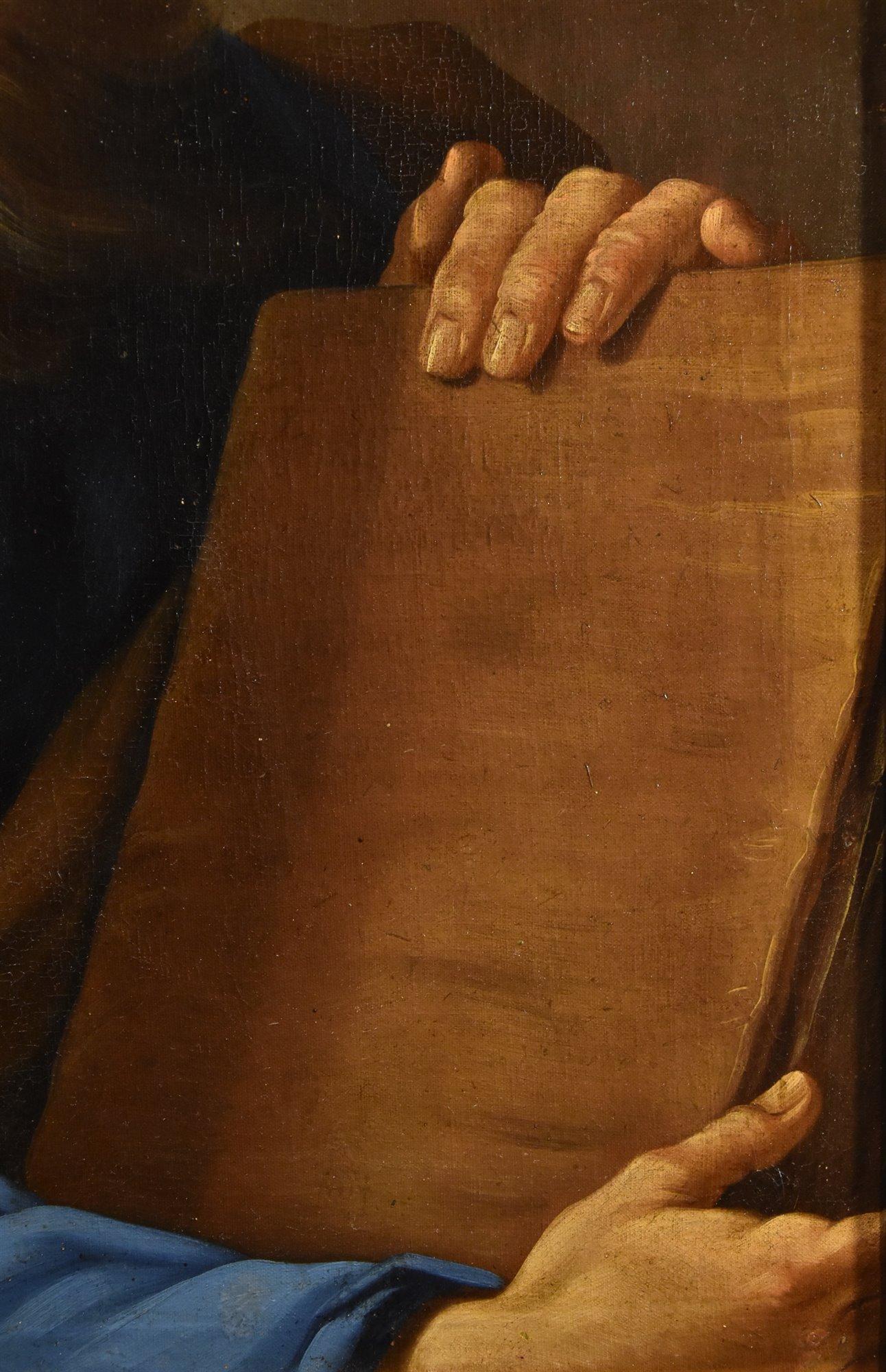 Portrait Philosopher Democritus Beinaschi Paint 17th Century Oil on canvas For Sale 5