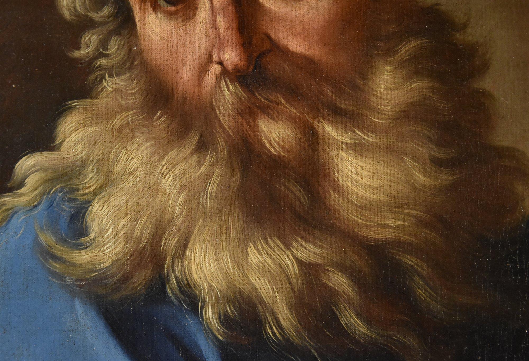 Portrait Philosopher Democritus Beinaschi Paint 17th Century Oil on canvas For Sale 3