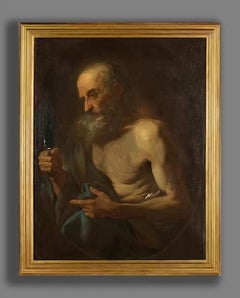 17th Century by Giovanni Battista Beinaschi Saint Bartholomew Oil on Canvas