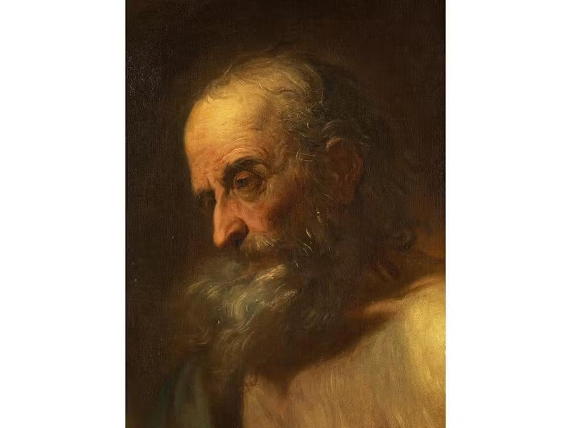 17th Century by Giovanni Battista Beinaschi Saint Bartholomew Oil on Canvas For Sale 1