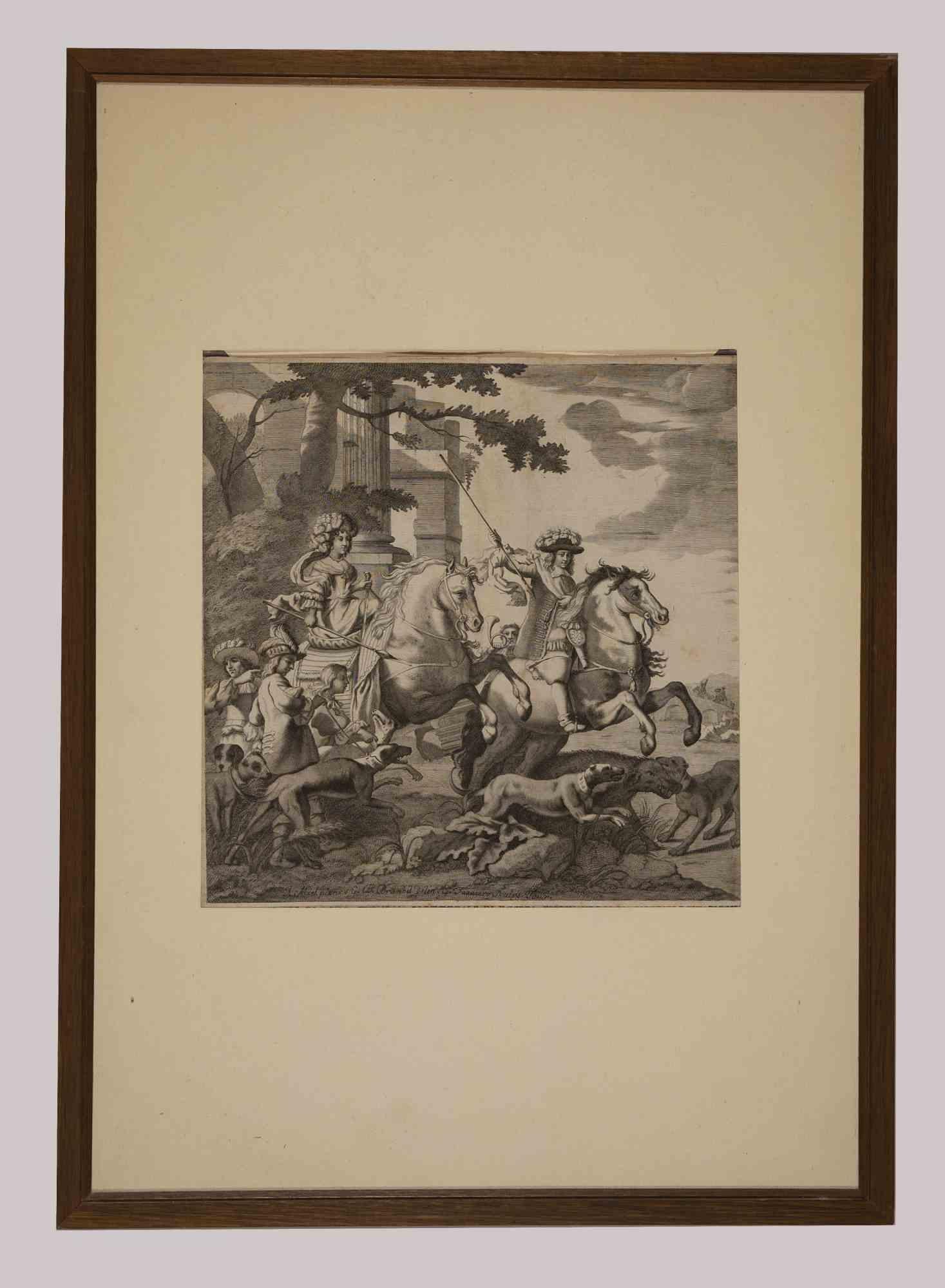 Giovanni Battista Brambilla Figurative Print - Cavalcade - Etching by G. B. Brambilla - 18th Century