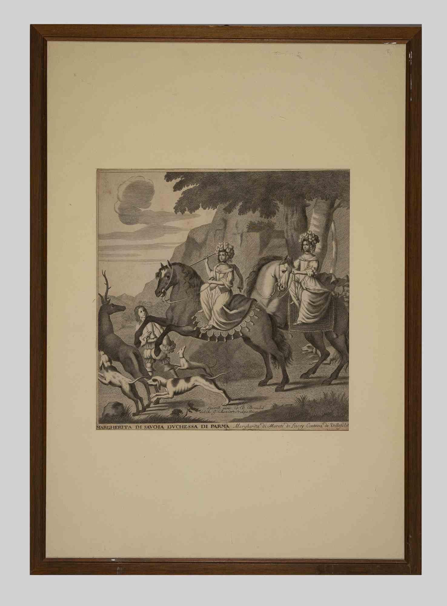Giovanni Battista Brambilla Figurative Print - Margherita di Savoia - Etching by G. B. Brambilla- 18th Century
