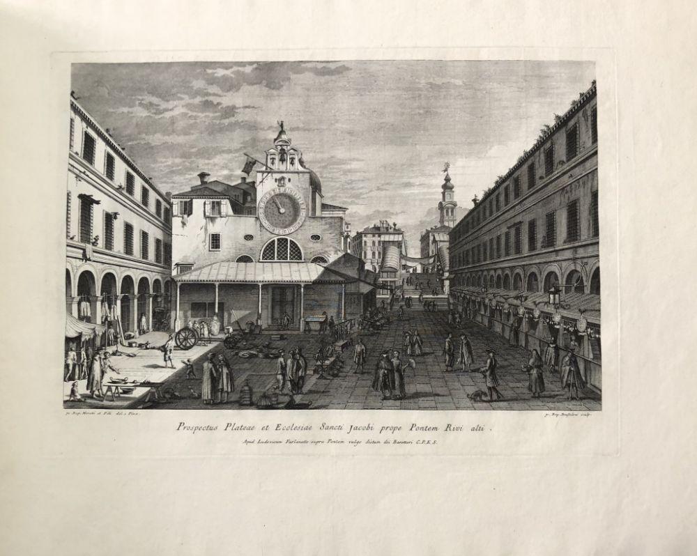 Prospectuum Aedium Viarumque Insignorum Ubis Venetiarum -by G.B. Brustolon- 1763 - Gray Figurative Print by Giovanni Battista Brustolon
