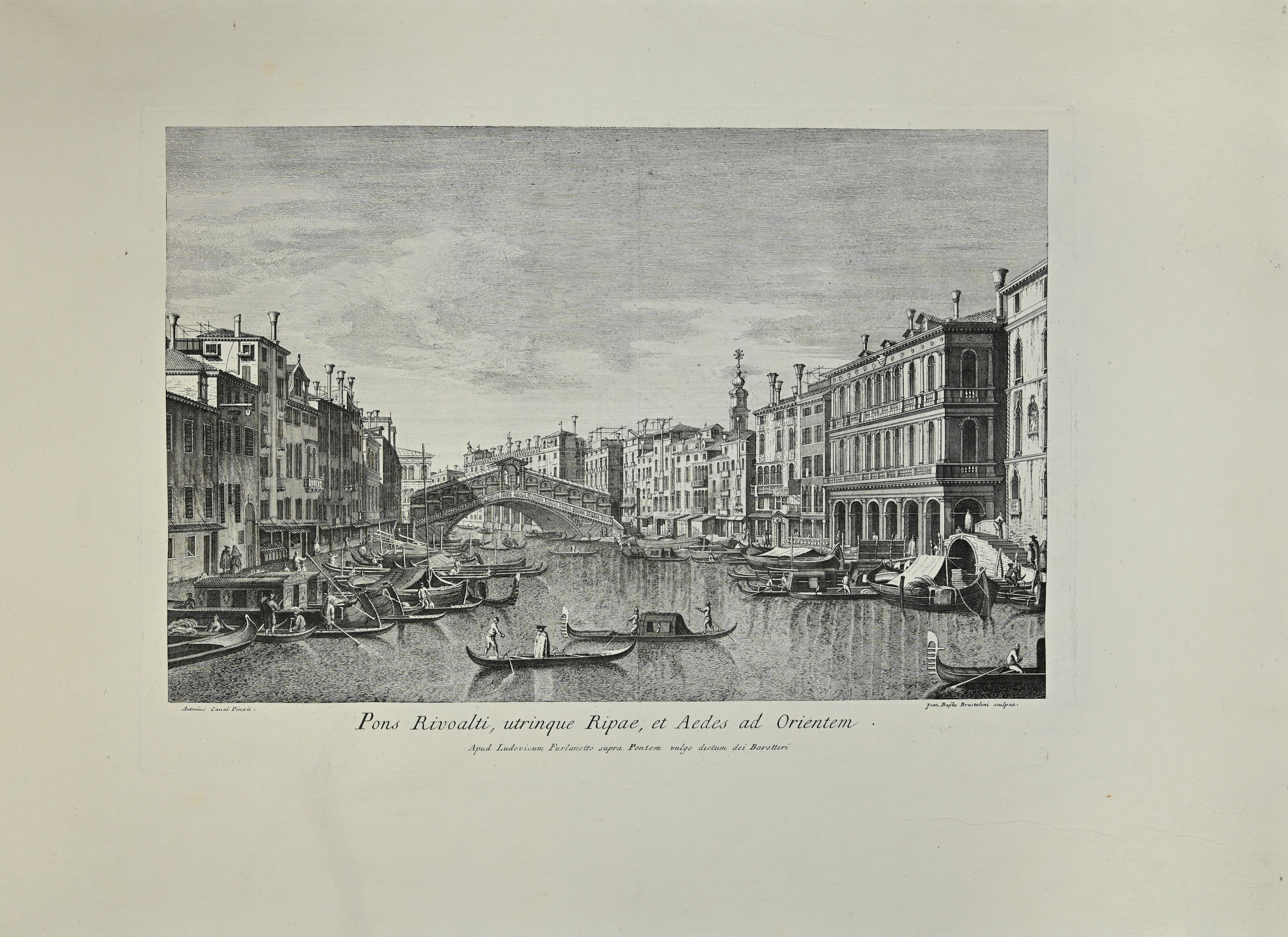 Giovanni Battista Brustolon Figurative Print - Prospectuum Aedium Viarumque Insignorum Ubis Venetiarum -by G.B. Brustolon- 1763