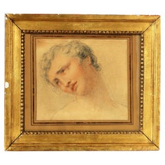 Antique Giovanni Battista Cipriani - Portrait of man - Drawing pencil red chalk 18th 