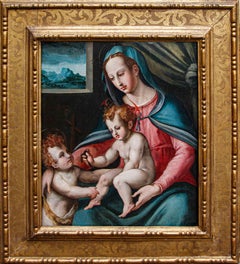 By Giovanni Battista del Verrocchio, Madonna and Child with St. John the Baptist