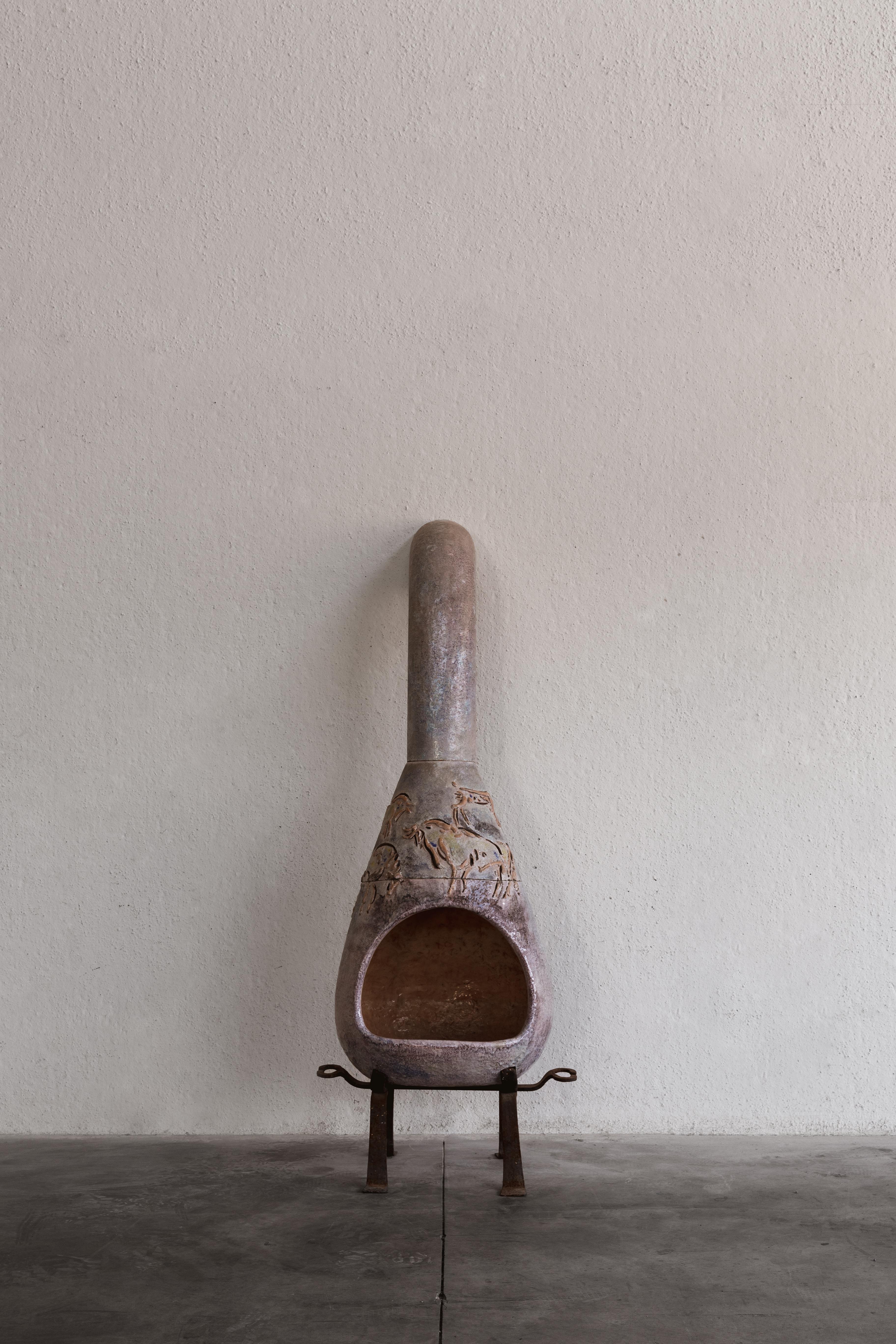 Milieu du XXe siècle Cheminée en majolique Giovanni Battista Mitri, 1965 en vente
