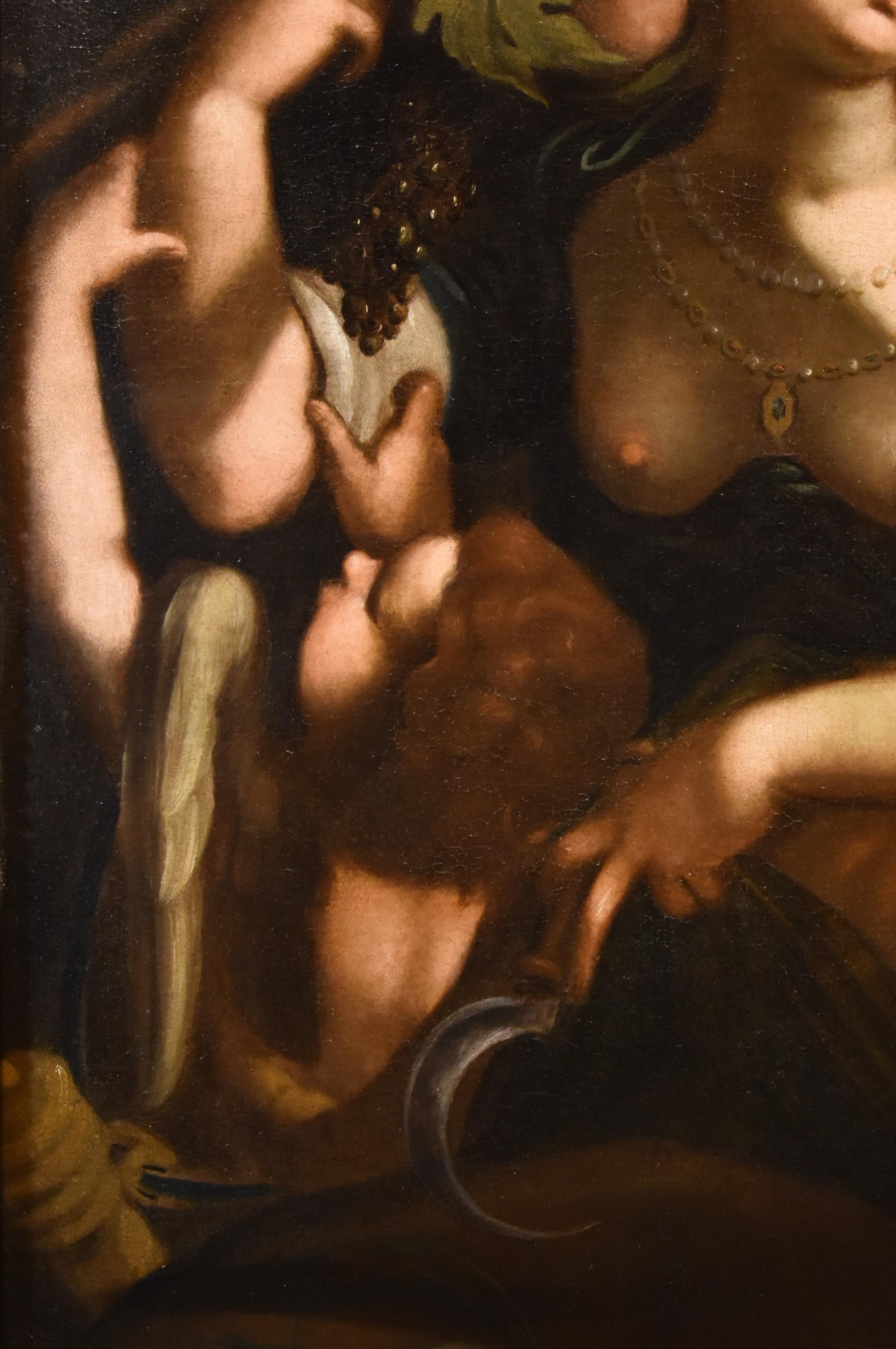 Venere Bacco Cerere Paggi Dipinto del XVII secolo Olio su tela Antico maestro Mitologico in vendita 4
